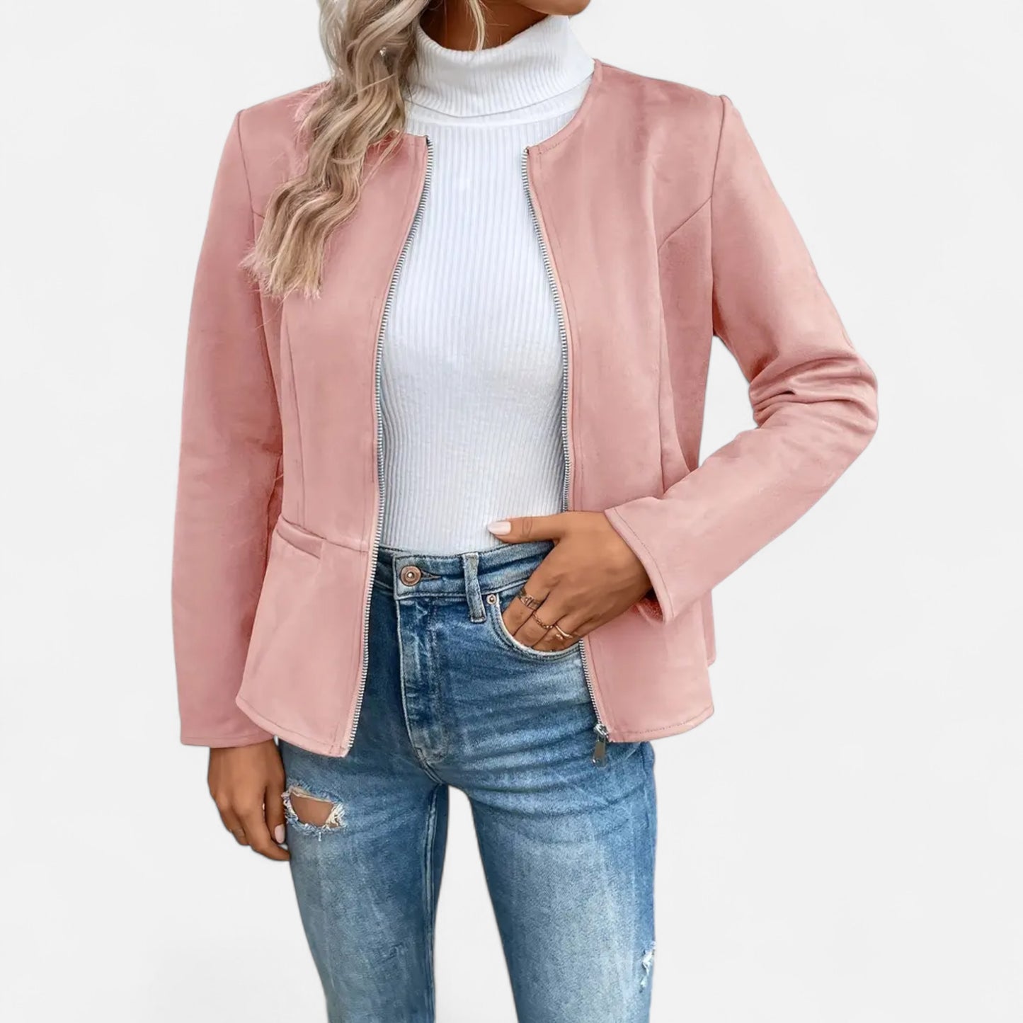 Dorevelle | Women’s Cropped Jacket – Slim Zip-Up Elegance