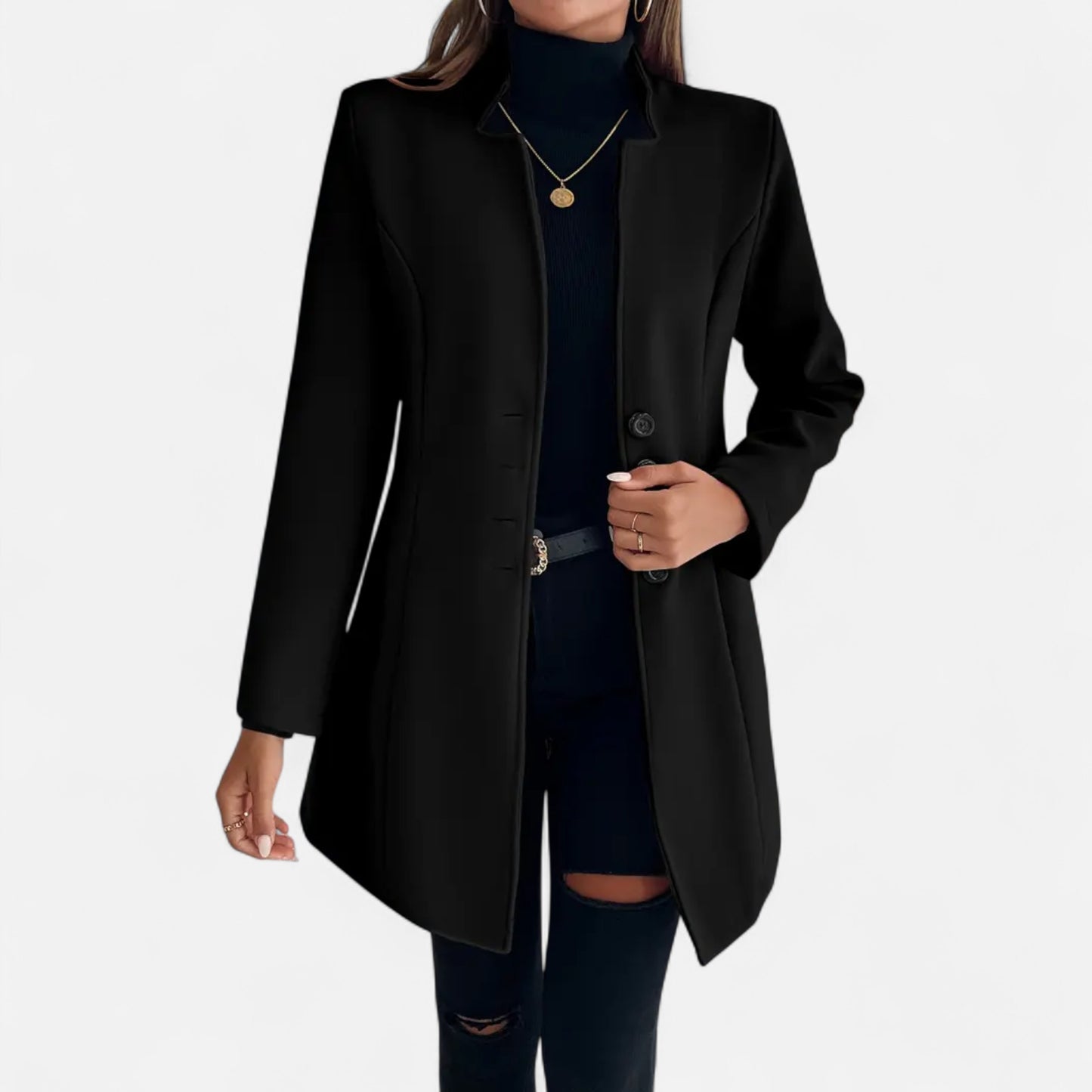 Dorevelle | Women’s Long Coat – Refined Raglan Sleeve Design