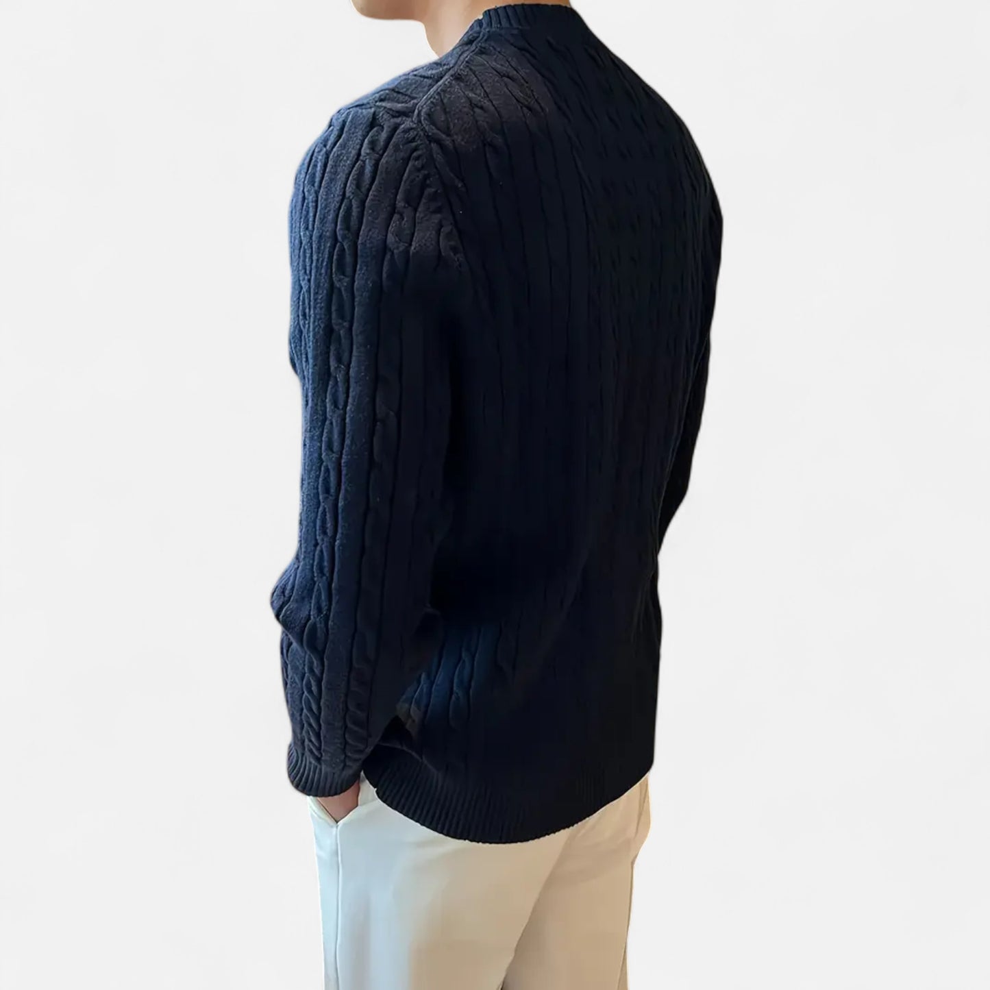 Dorevelle | Men’s Cable Knit Sweater – Heritage Crew Neck