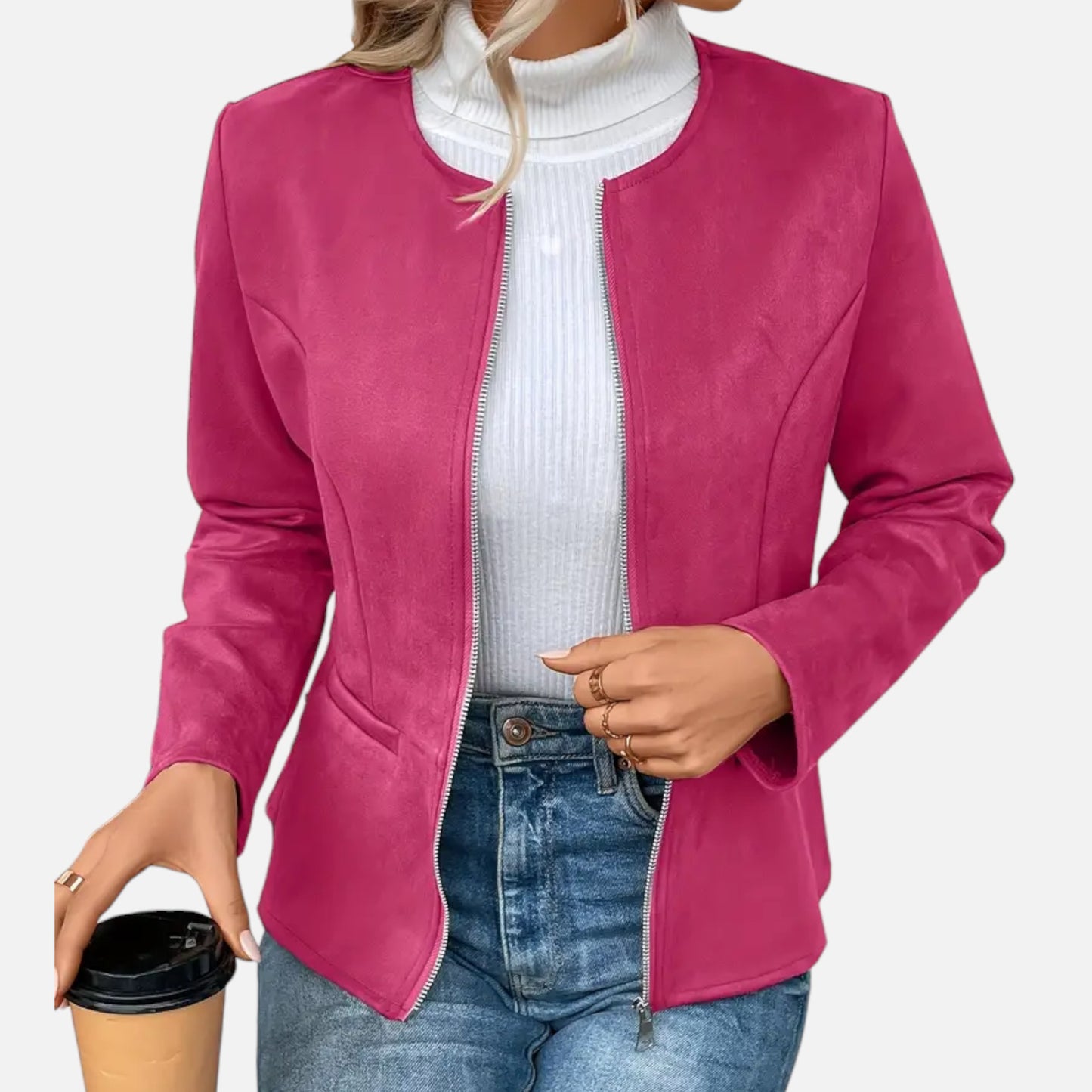 Dorevelle | Women’s Cropped Jacket – Slim Zip-Up Elegance