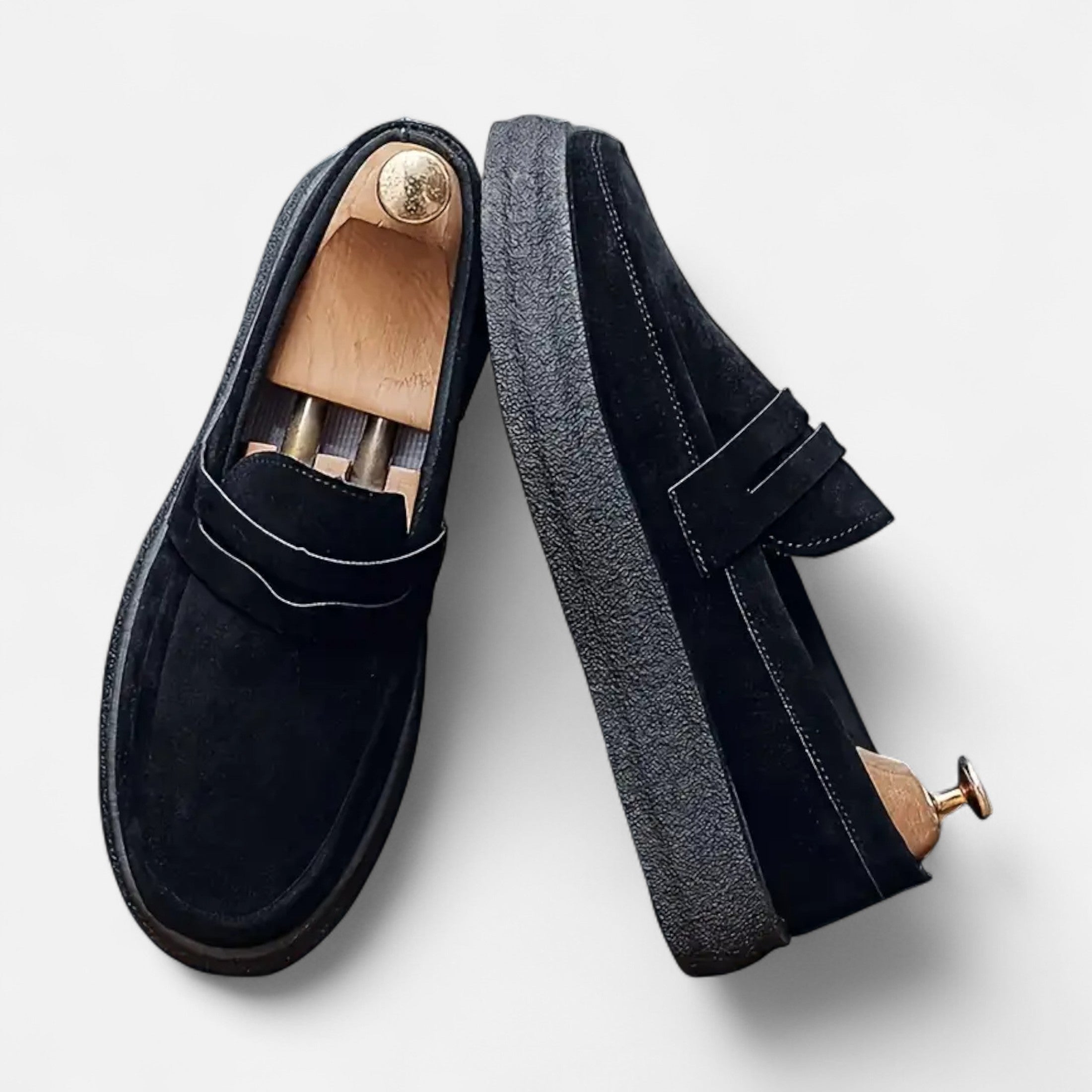 Dorevelle | Men’s Slip-On Loafers – Brown Buckle Casual Style