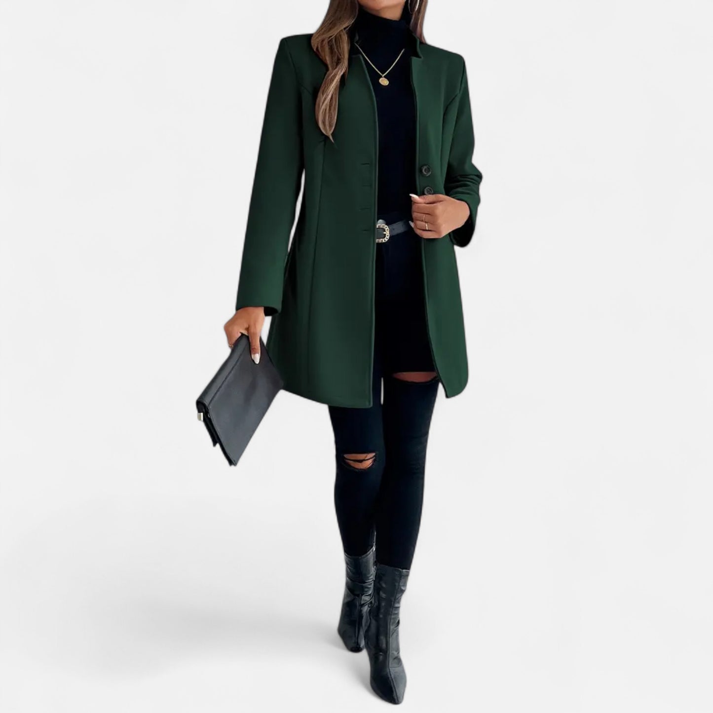 Dorevelle | Women’s Long Coat – Refined Raglan Sleeve Design