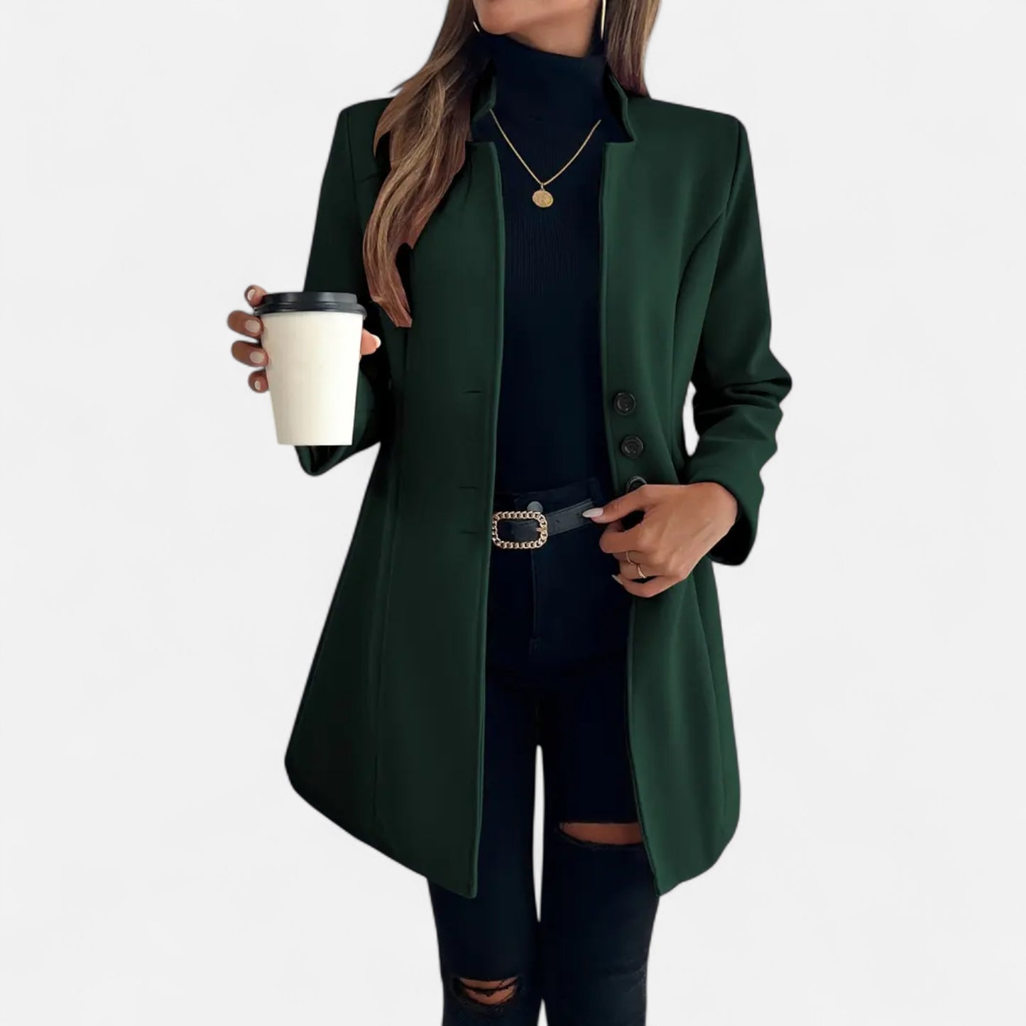 Dorevelle | Women’s Long Coat – Refined Raglan Sleeve Design