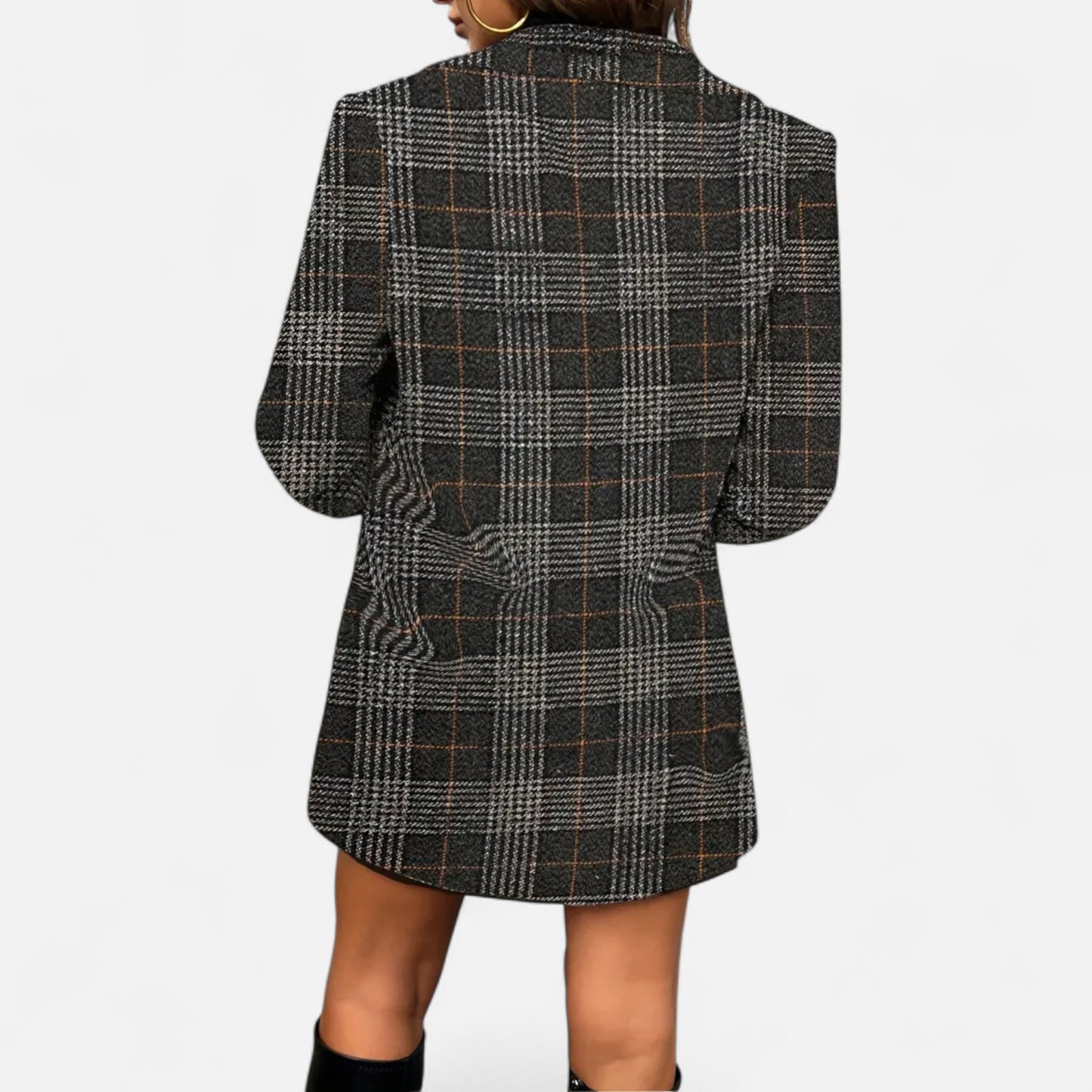 Dorevelle | Women’s Classic Coat – Houndstooth Timeless Sophistication