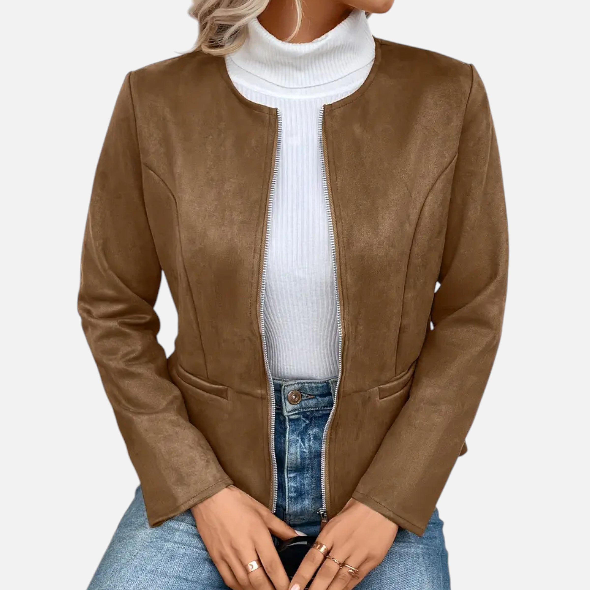 Dorevelle | Women’s Cropped Jacket – Slim Zip-Up Elegance