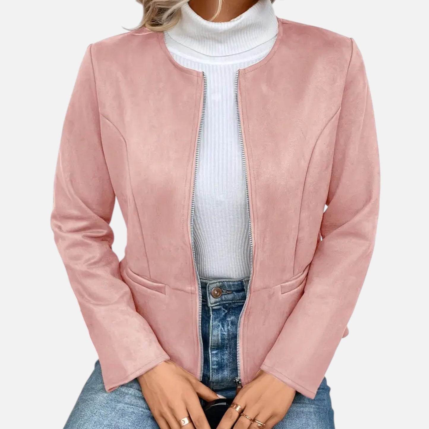 Dorevelle | Women’s Cropped Jacket – Slim Zip-Up Elegance