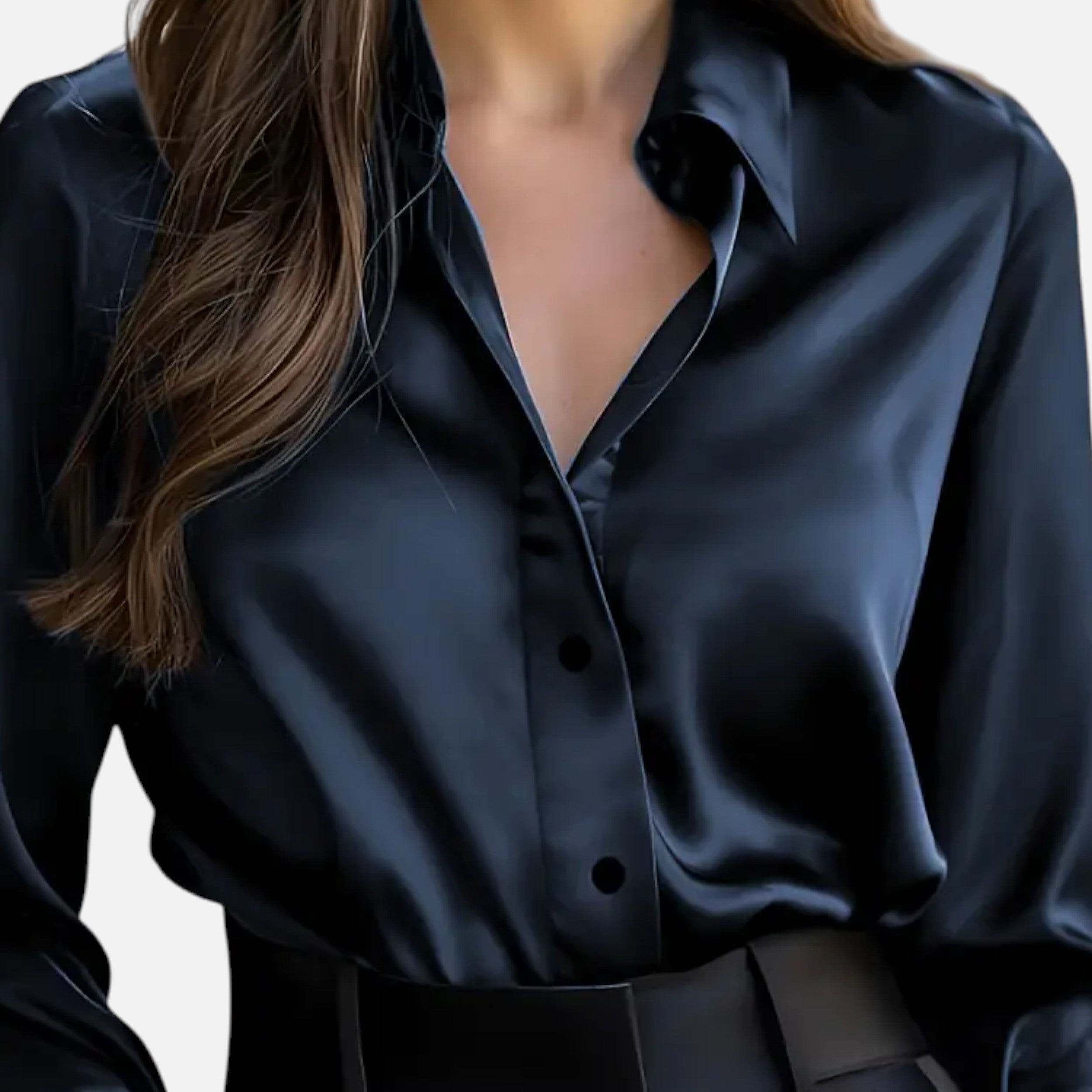 Dorevelle | Women’s Satin Blouse – Long Sleeve Elegance