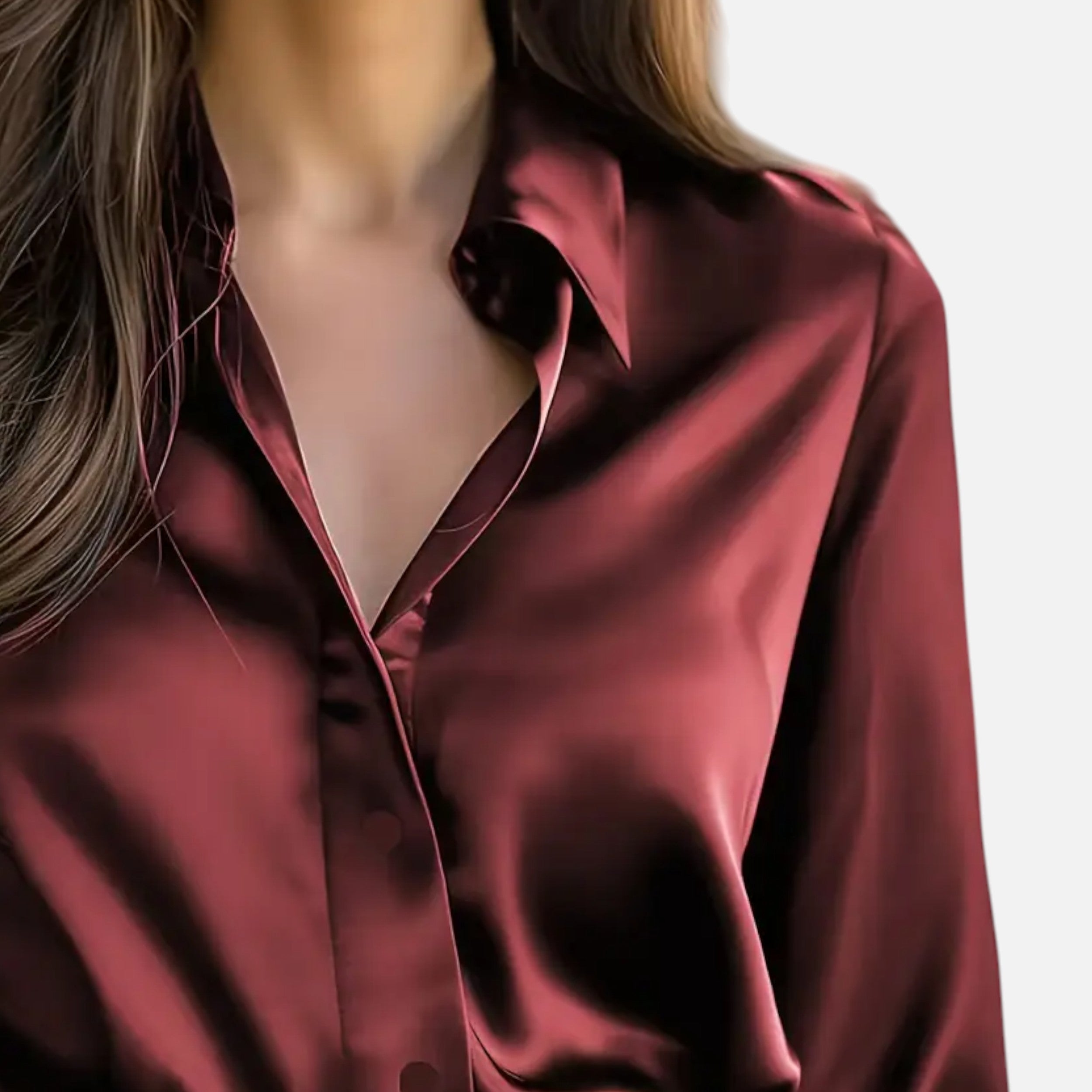 Dorevelle | Women’s Satin Blouse – Long Sleeve Elegance