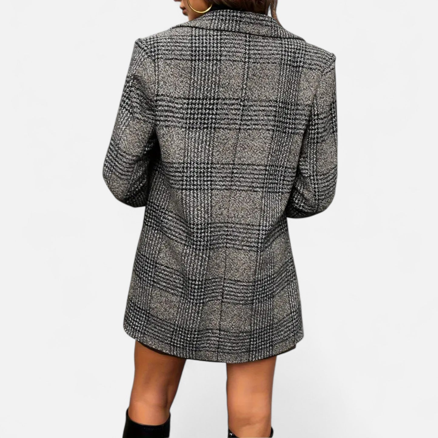 Dorevelle | Women’s Classic Coat – Houndstooth Timeless Sophistication