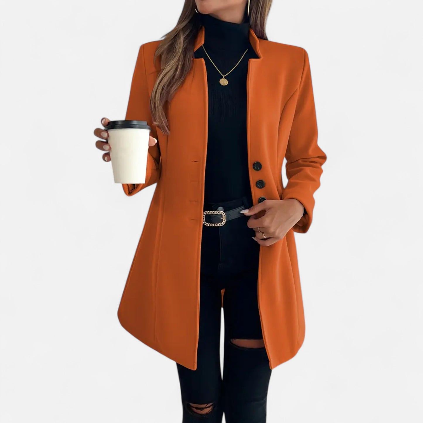 Dorevelle | Women’s Long Coat – Refined Raglan Sleeve Design