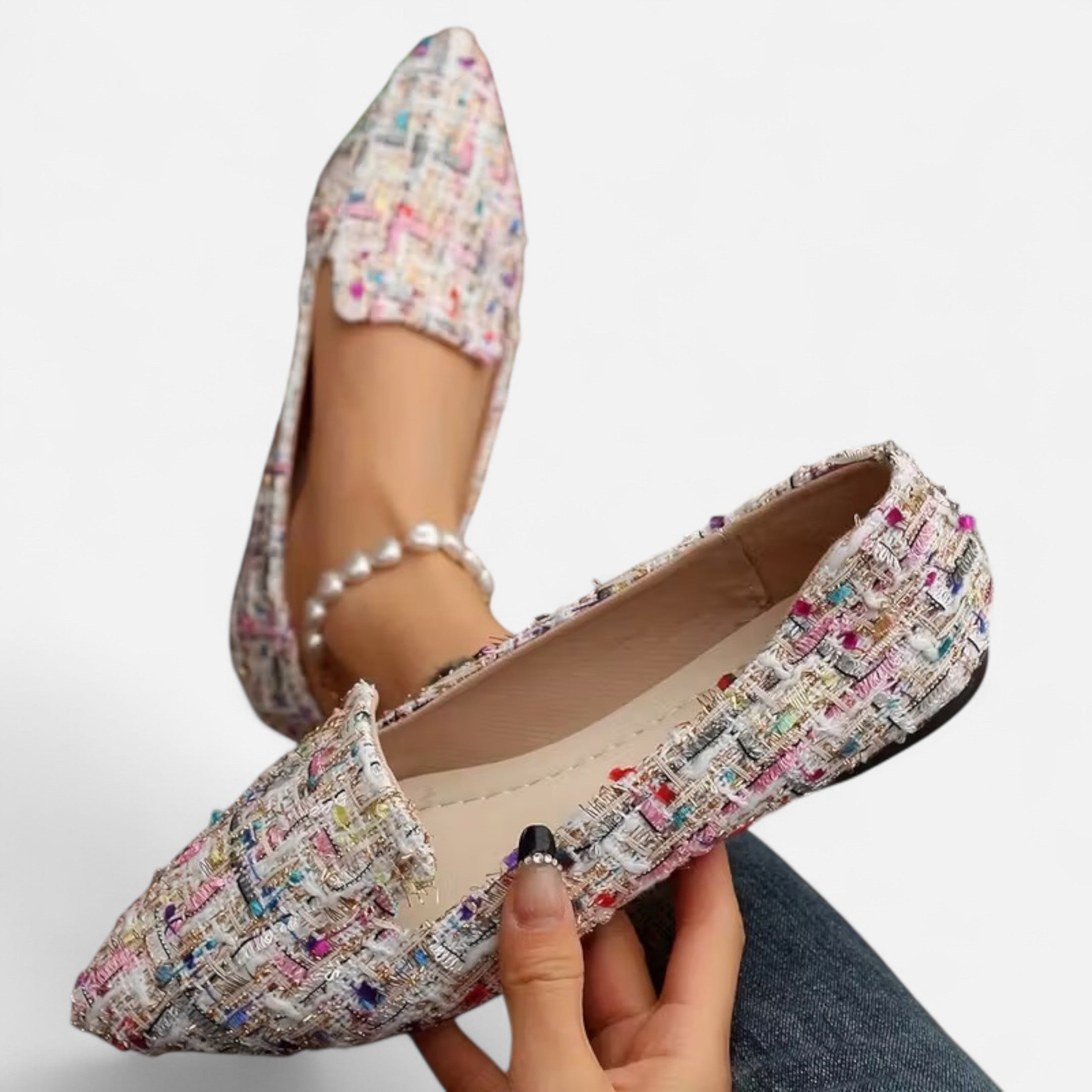 Dorevelle | Women’s Plaid Flats – Pointed Toe Autumn Elegance