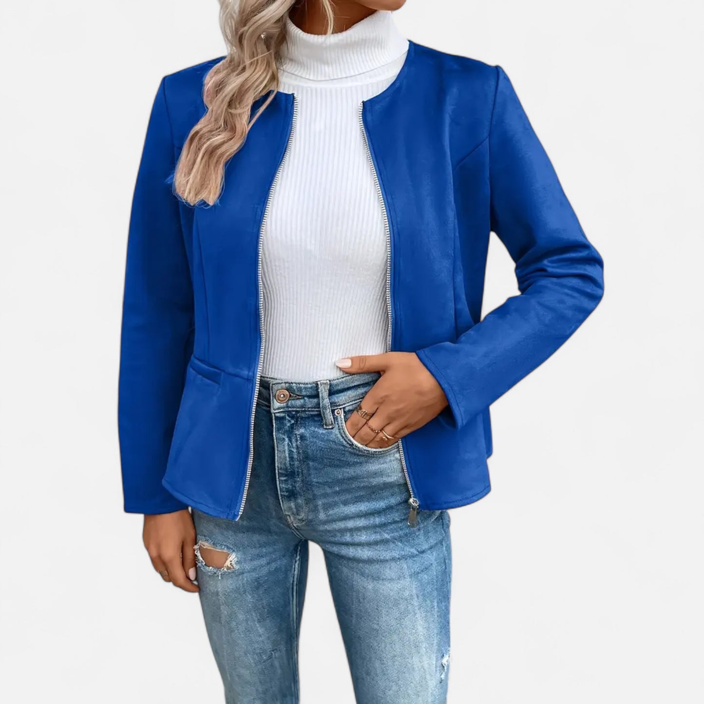 Dorevelle | Women’s Cropped Jacket – Slim Zip-Up Elegance