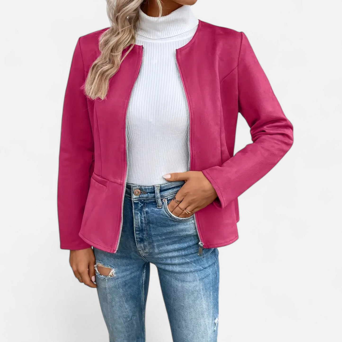 Dorevelle | Women’s Cropped Jacket – Slim Zip-Up Elegance
