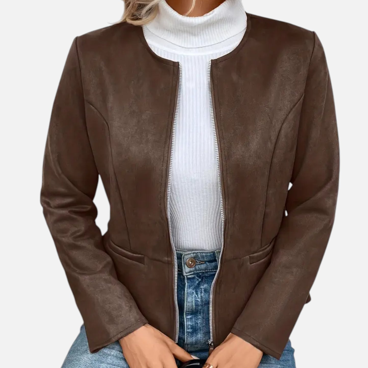Dorevelle | Women’s Cropped Jacket – Slim Zip-Up Elegance