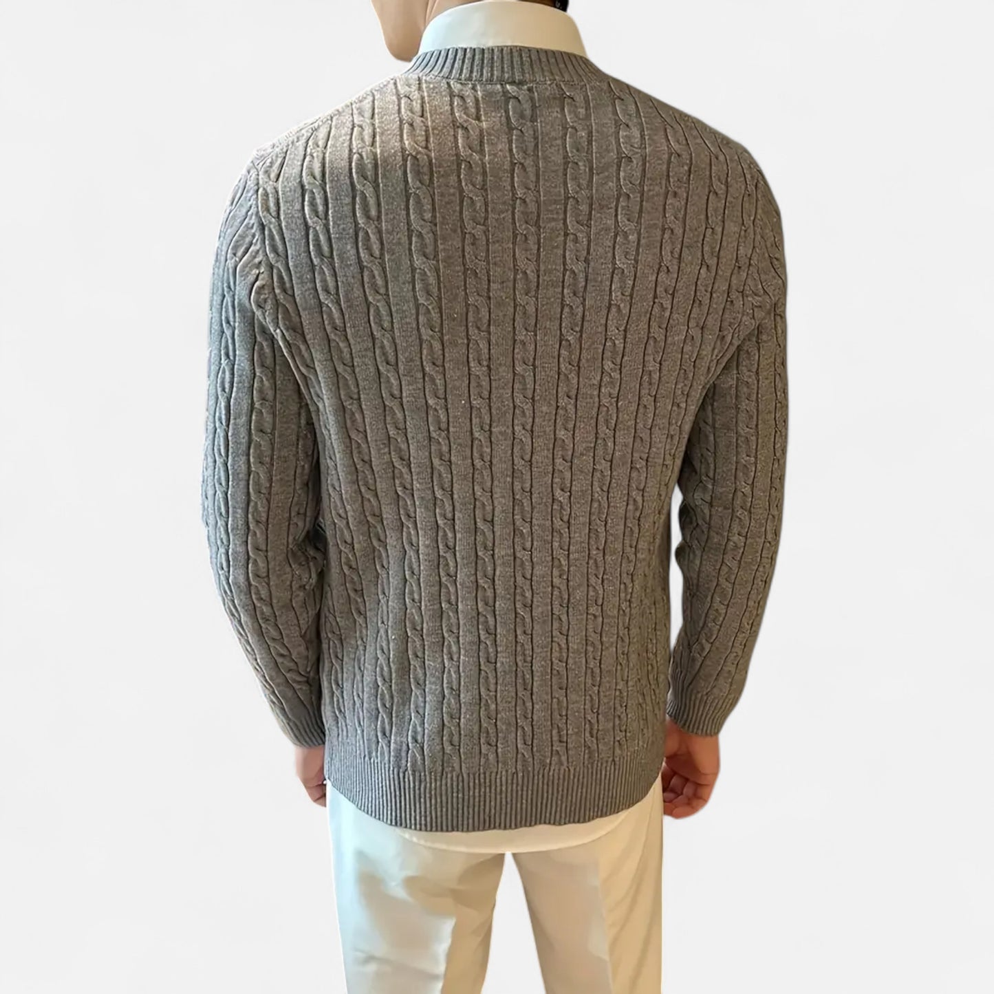 Dorevelle | Men’s Cable Knit Sweater – Heritage Crew Neck