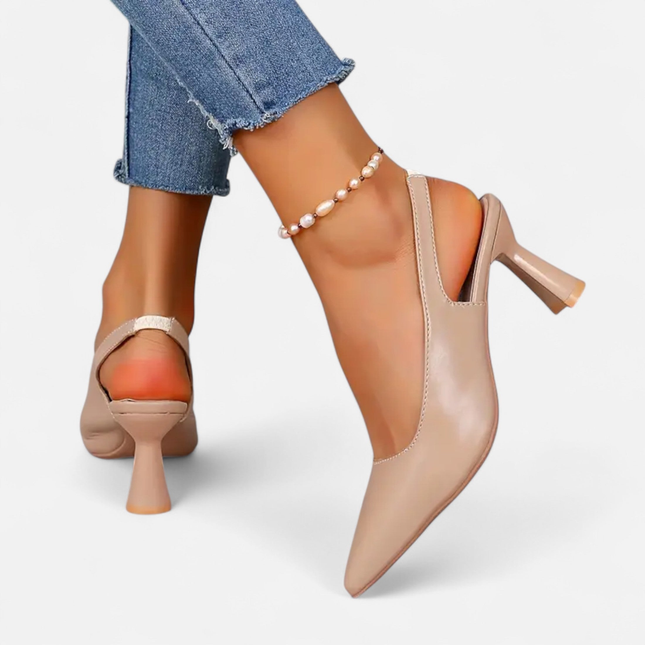 Dorevelle | Women’s Slingback Heels – Sparkle Accent Elegance