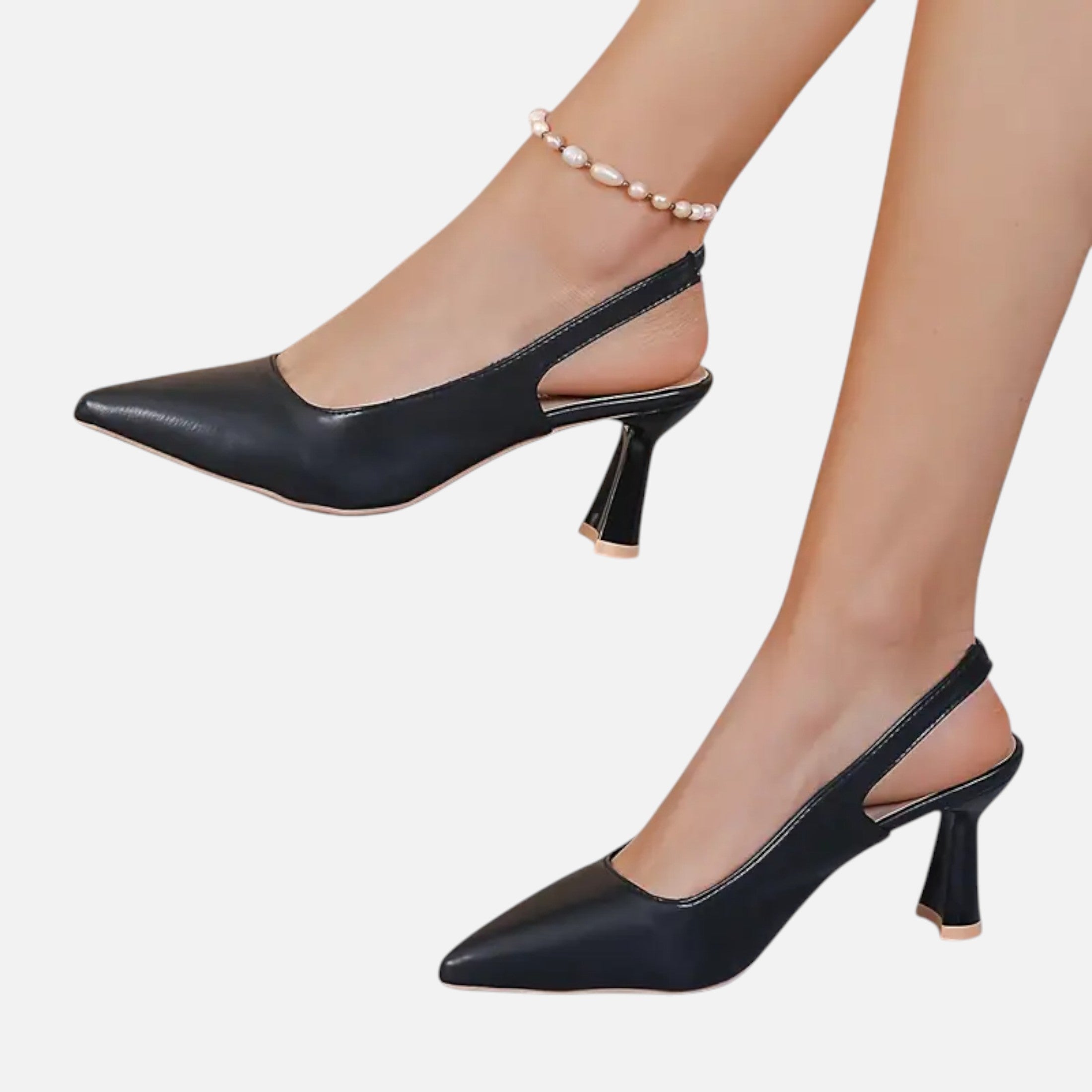 Dorevelle | Women’s Slingback Heels – Sparkle Accent Elegance