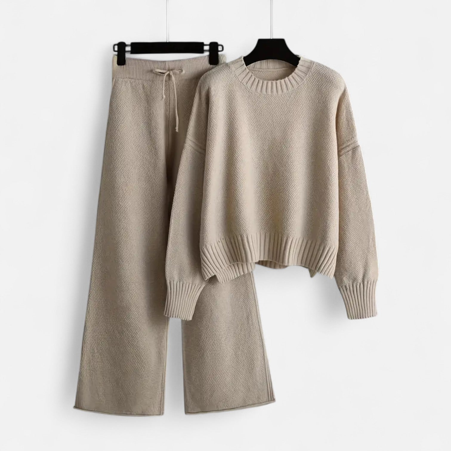 Dorevelle | Women’s Knit Set – Sweater & Wide-Leg Elegance