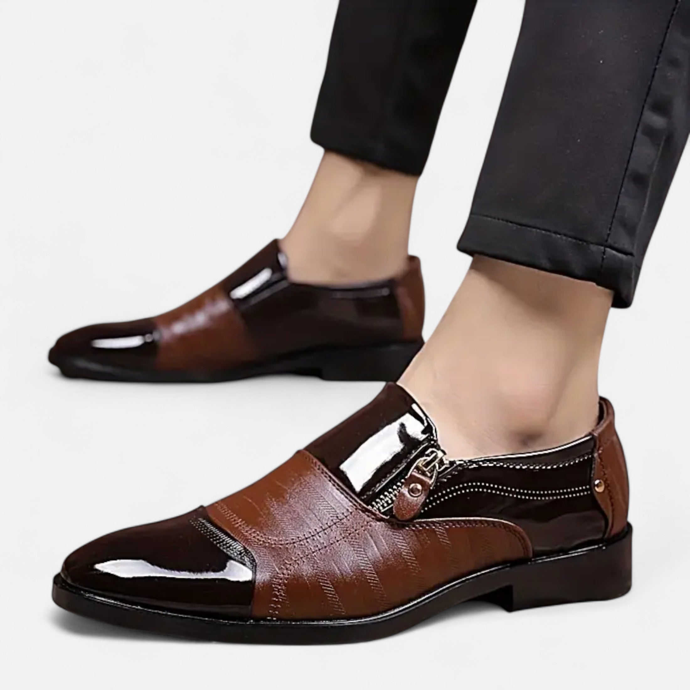 Dorevelle | Men’s Glossy Dress Shoes – Pointed Toe British Elegance
