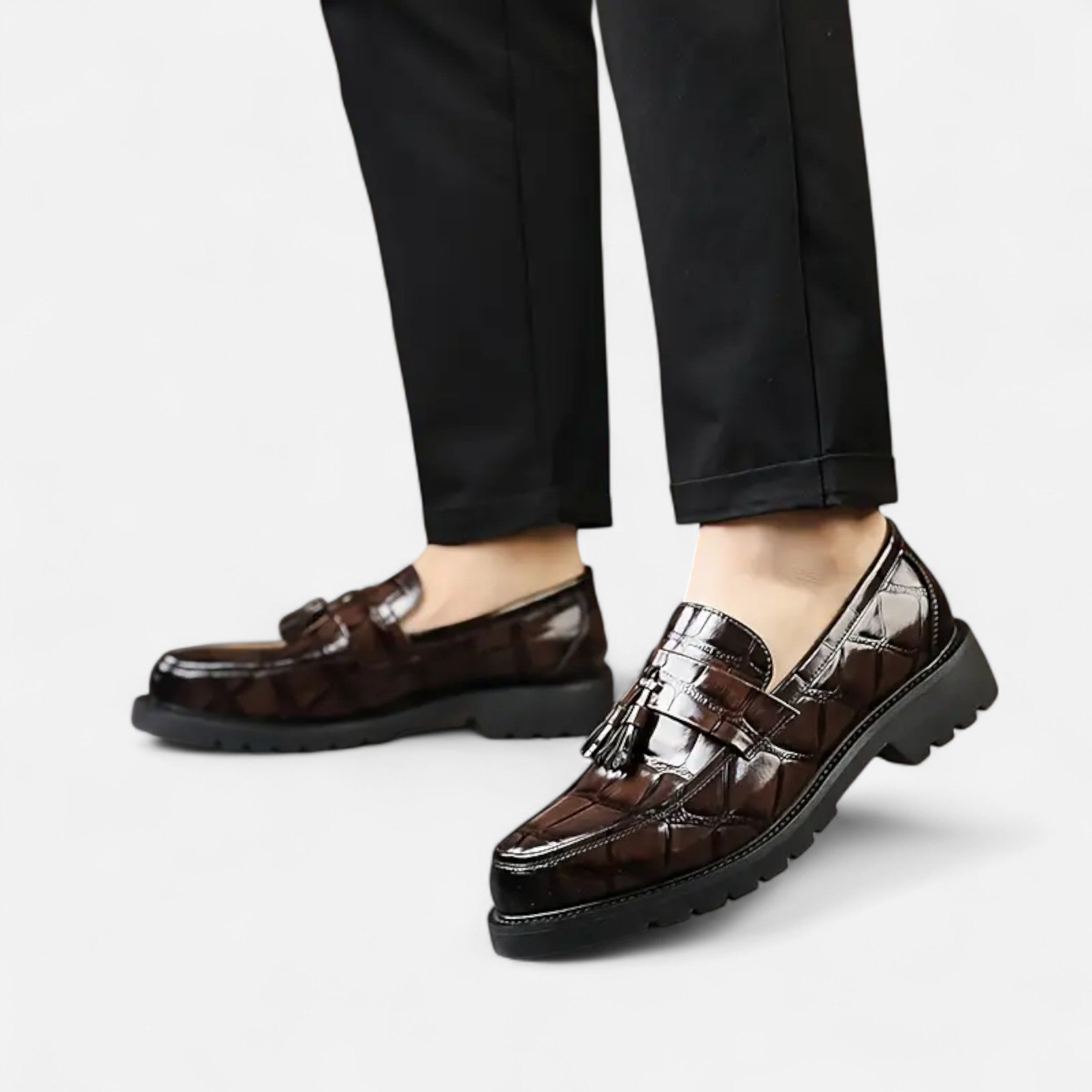 Dorevelle | Men’s Loafers – Vintage Fringe Elegance