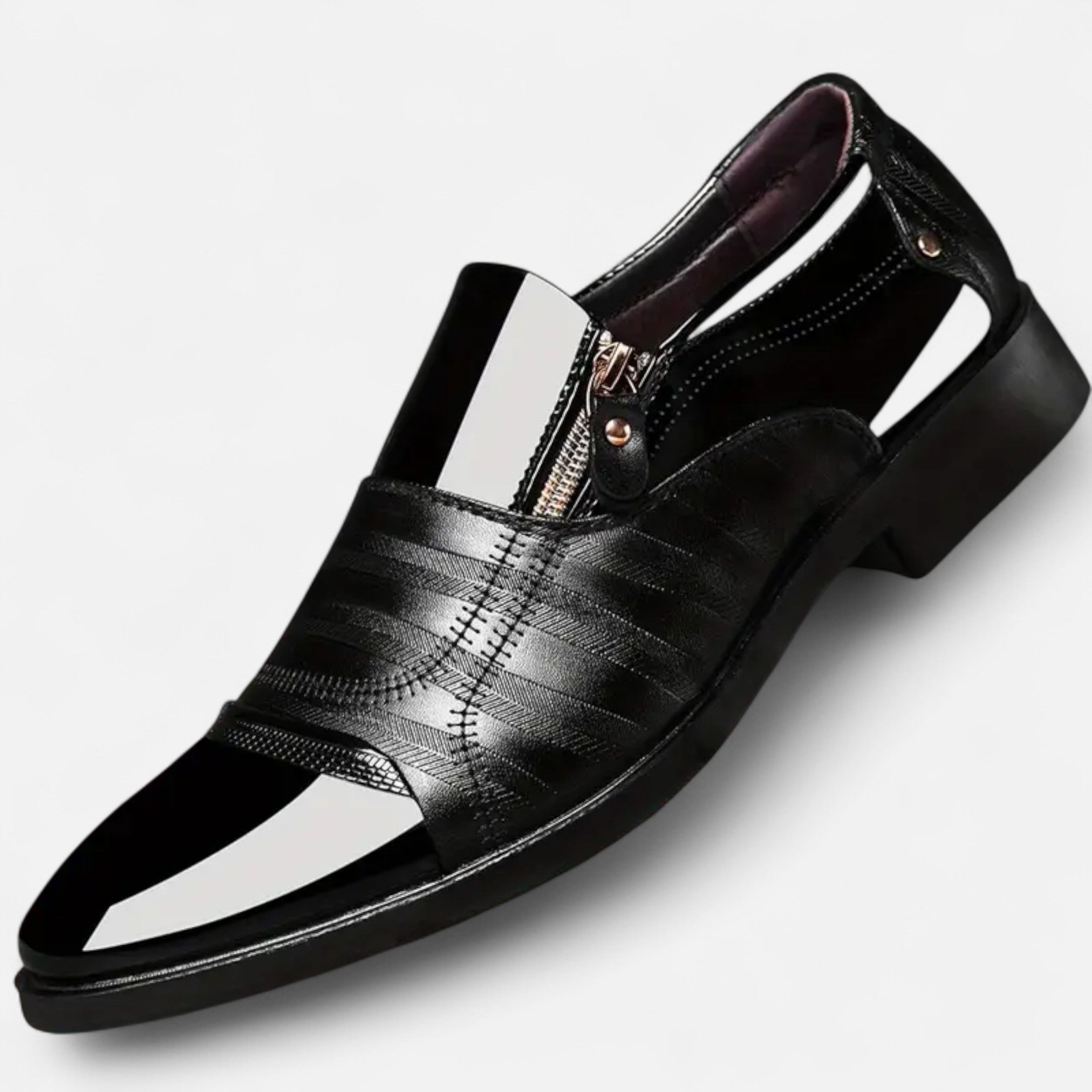 Dorevelle | Men’s Glossy Dress Shoes – Pointed Toe British Elegance