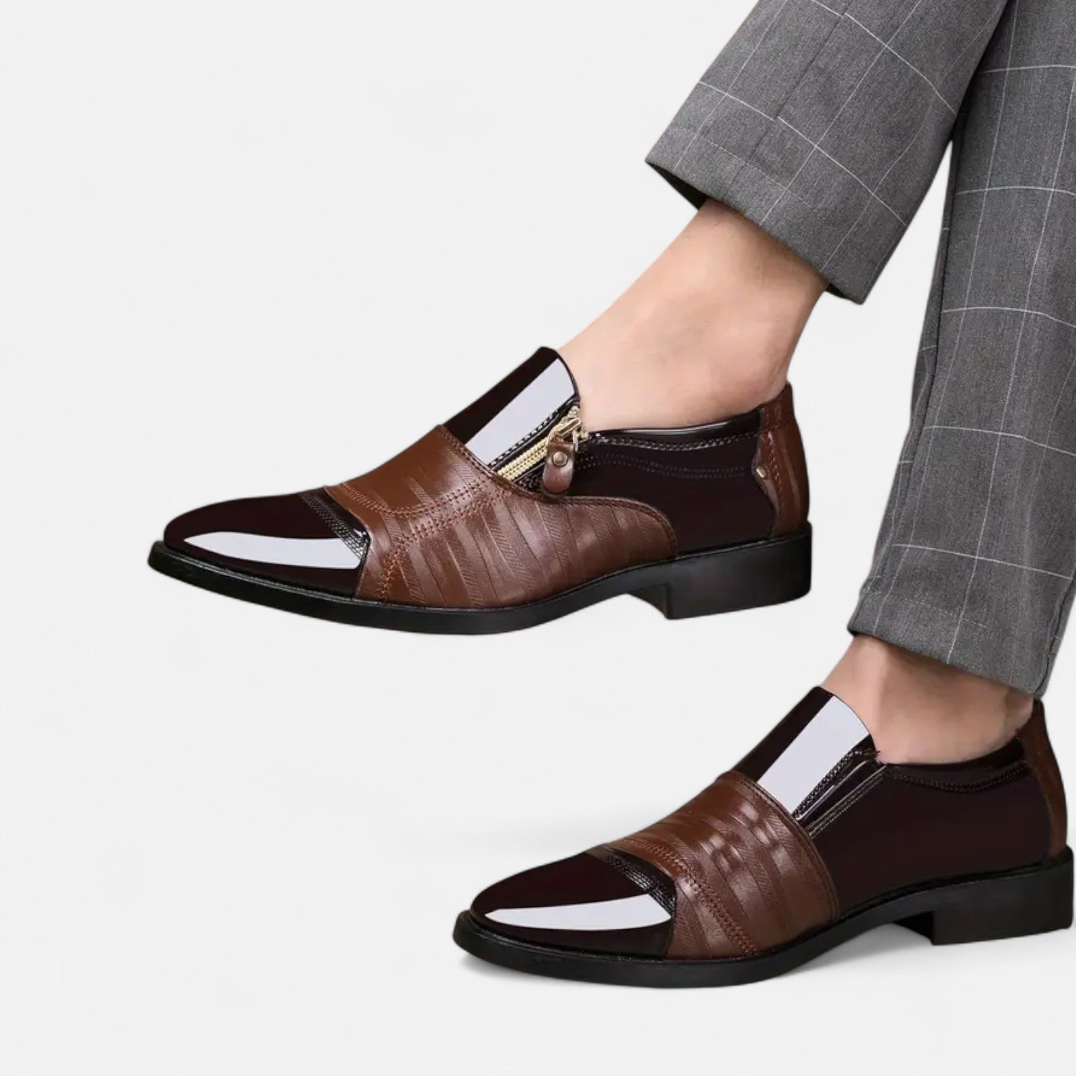 Dorevelle | Men’s Glossy Dress Shoes – Pointed Toe British Elegance