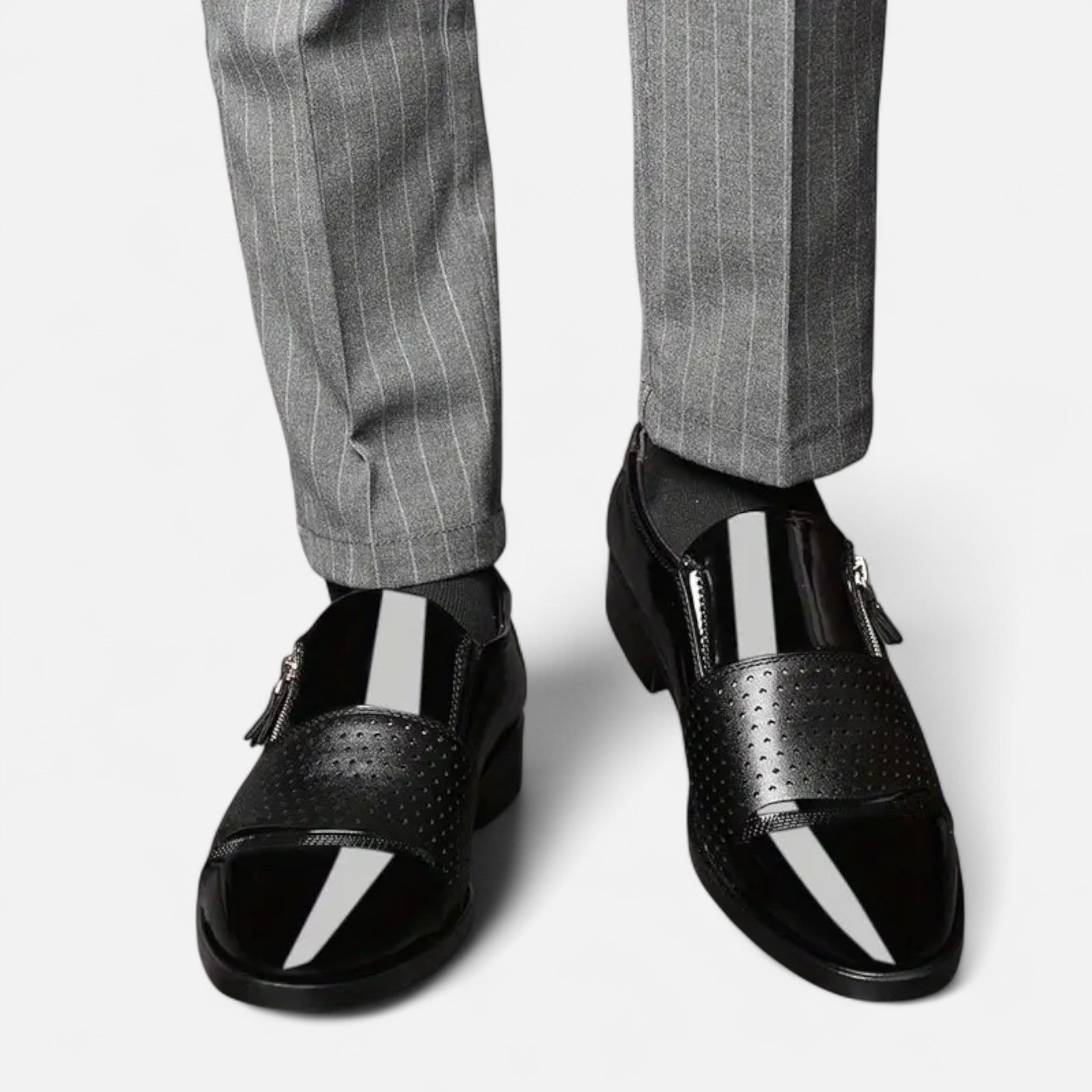 Dorevelle | Men’s Glossy Dress Shoes – Pointed Toe British Elegance