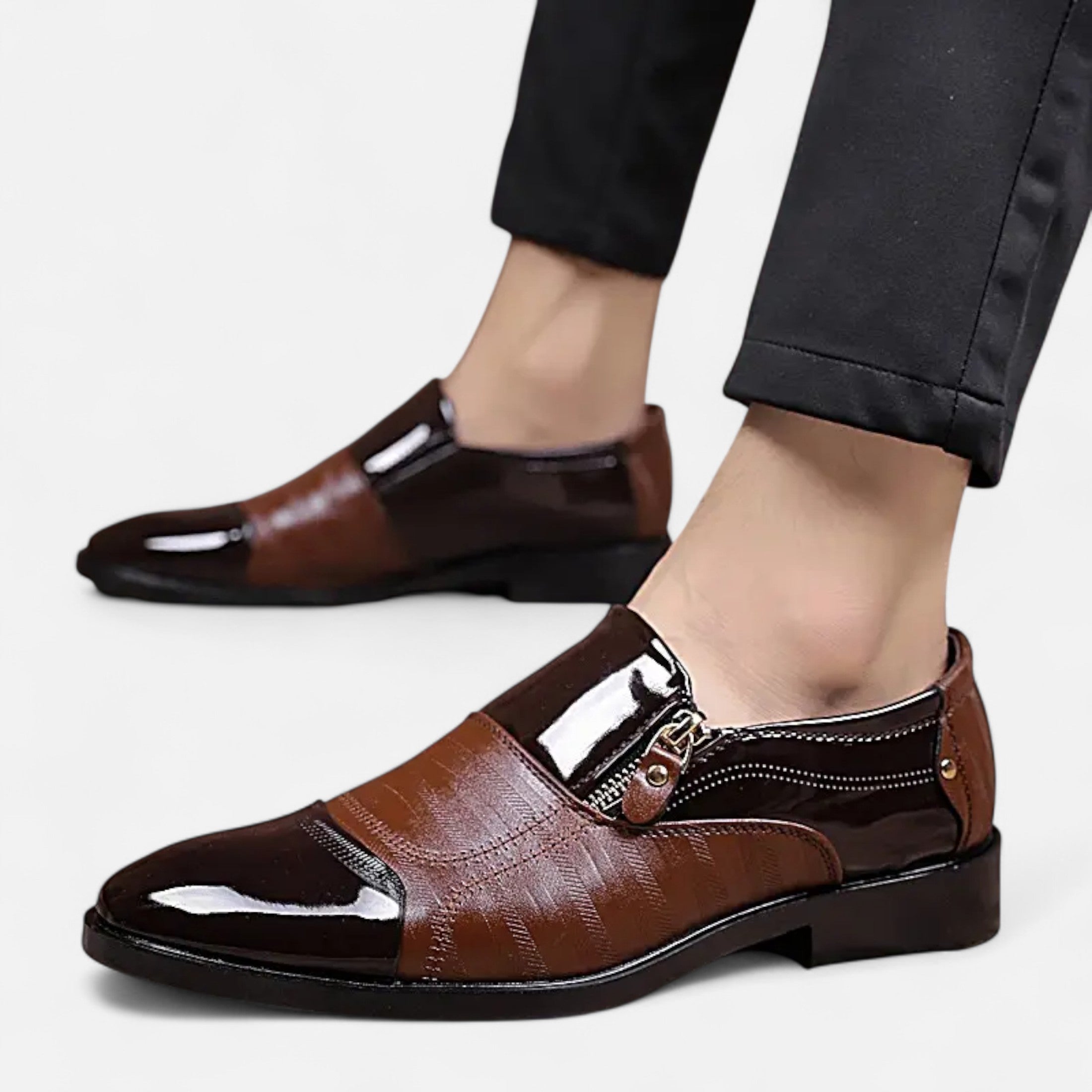 Dorevelle | Men’s Glossy Dress Shoes – Pointed Toe British Elegance