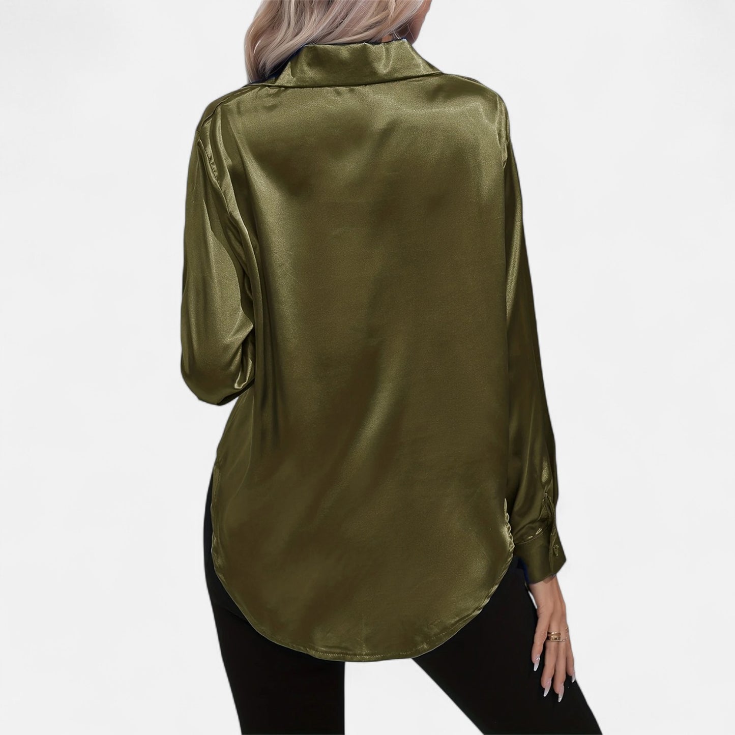 Dorevelle | Women’s Satin Shirt – Heritage Collar Style