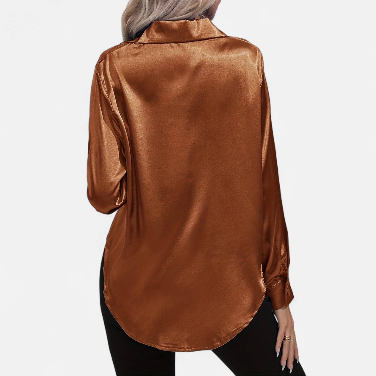 Dorevelle | Women’s Satin Shirt – Heritage Collar Style