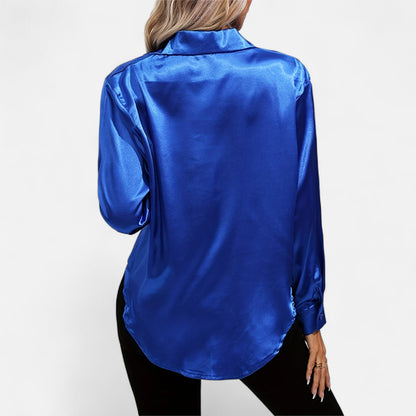 Dorevelle | Women’s Satin Shirt – Heritage Collar Style