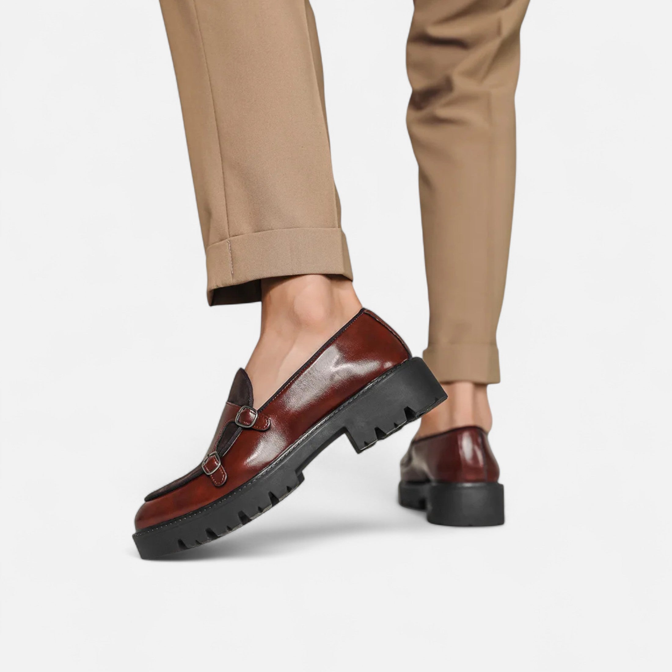 Dorevelle | Men’s Leather Loafers – British Thick-Soled Elegance