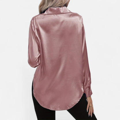 Dorevelle | Women’s Satin Shirt – Heritage Collar Style