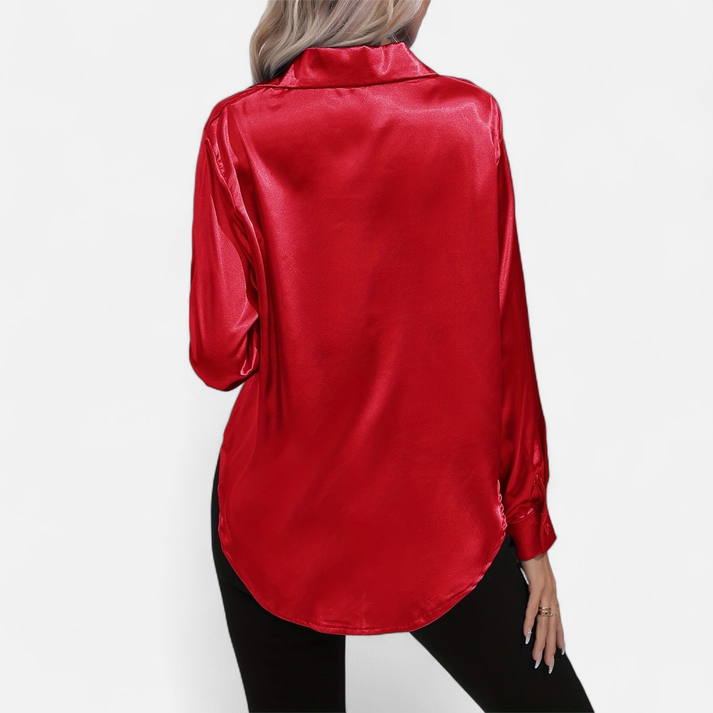 Dorevelle | Women’s Satin Shirt – Heritage Collar Style