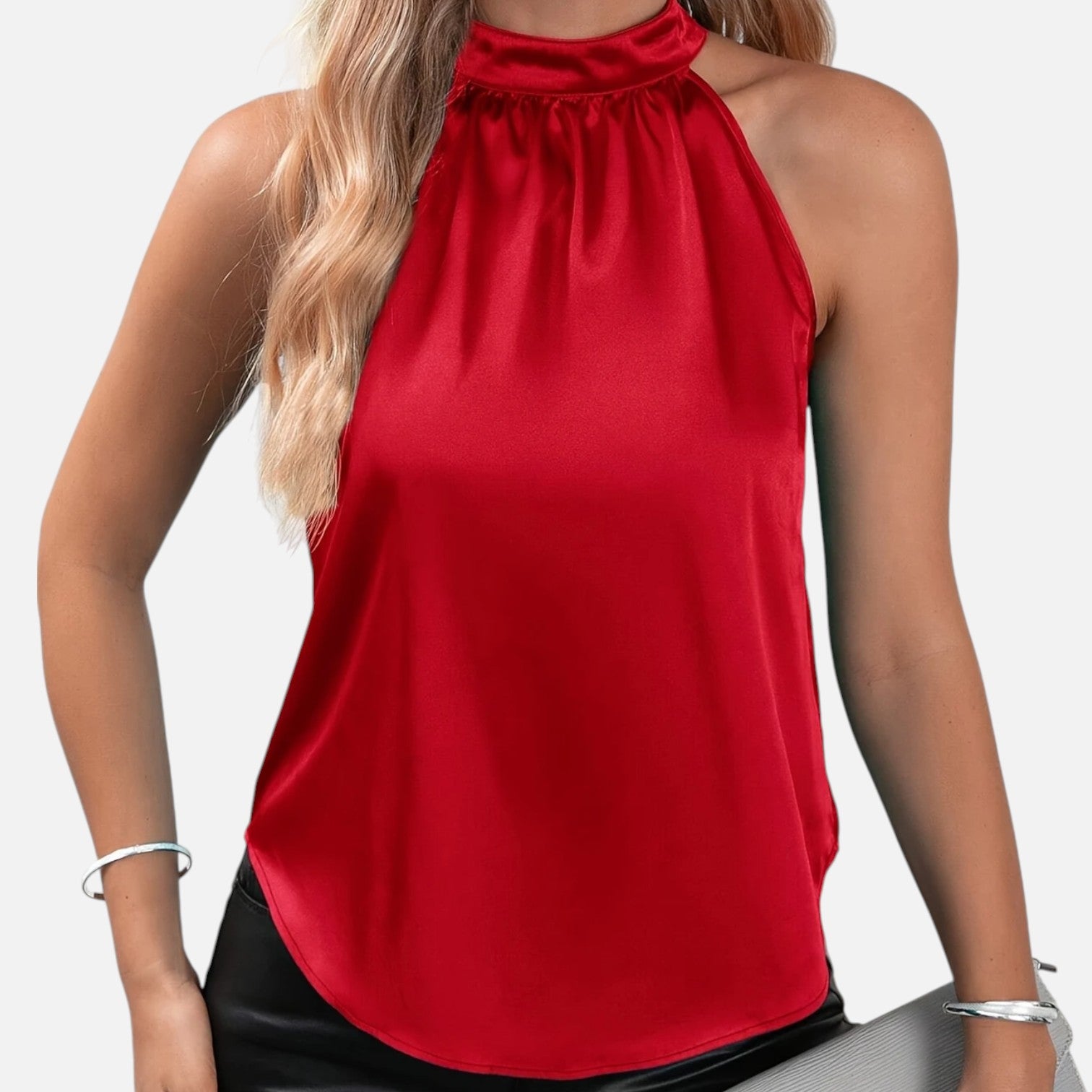 Dorevelle | Women’s Halter Blouse – Riviera Satin Classic