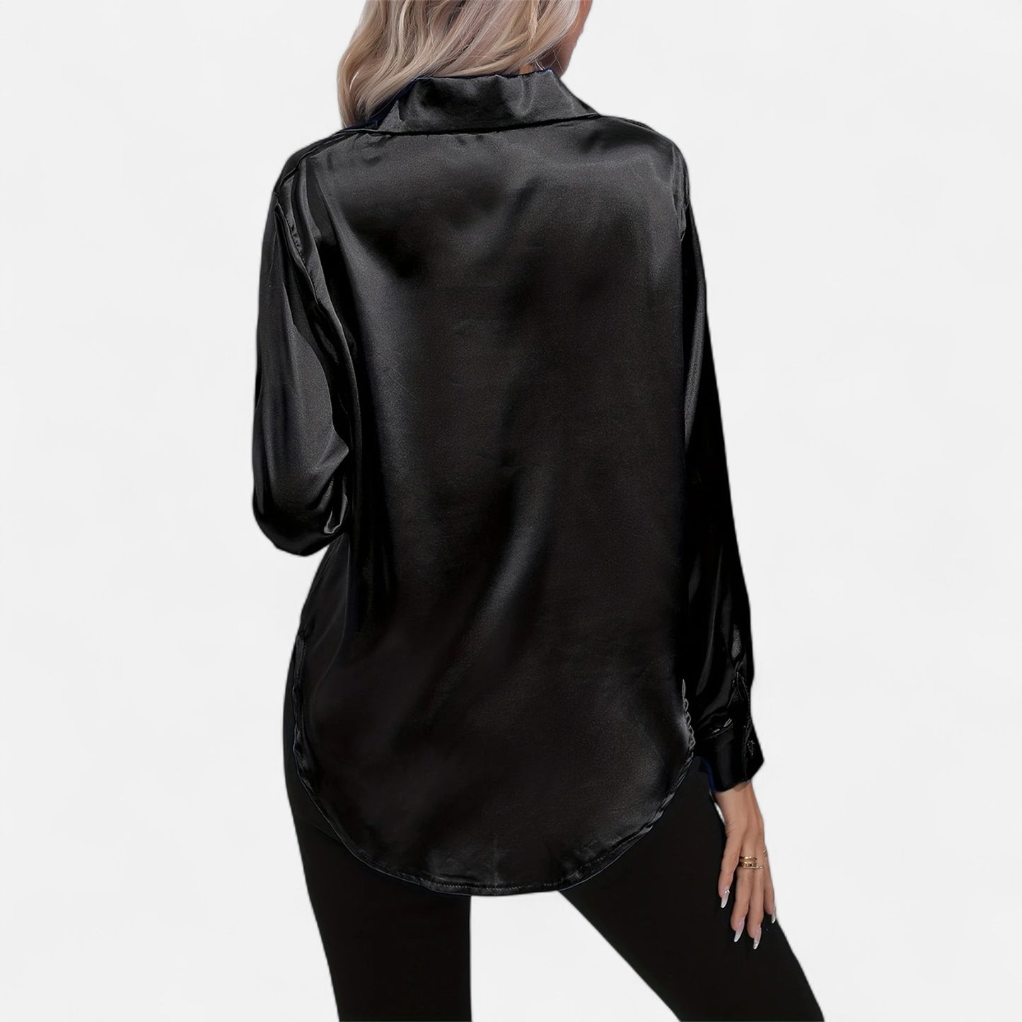 Dorevelle | Women’s Satin Shirt – Heritage Collar Style
