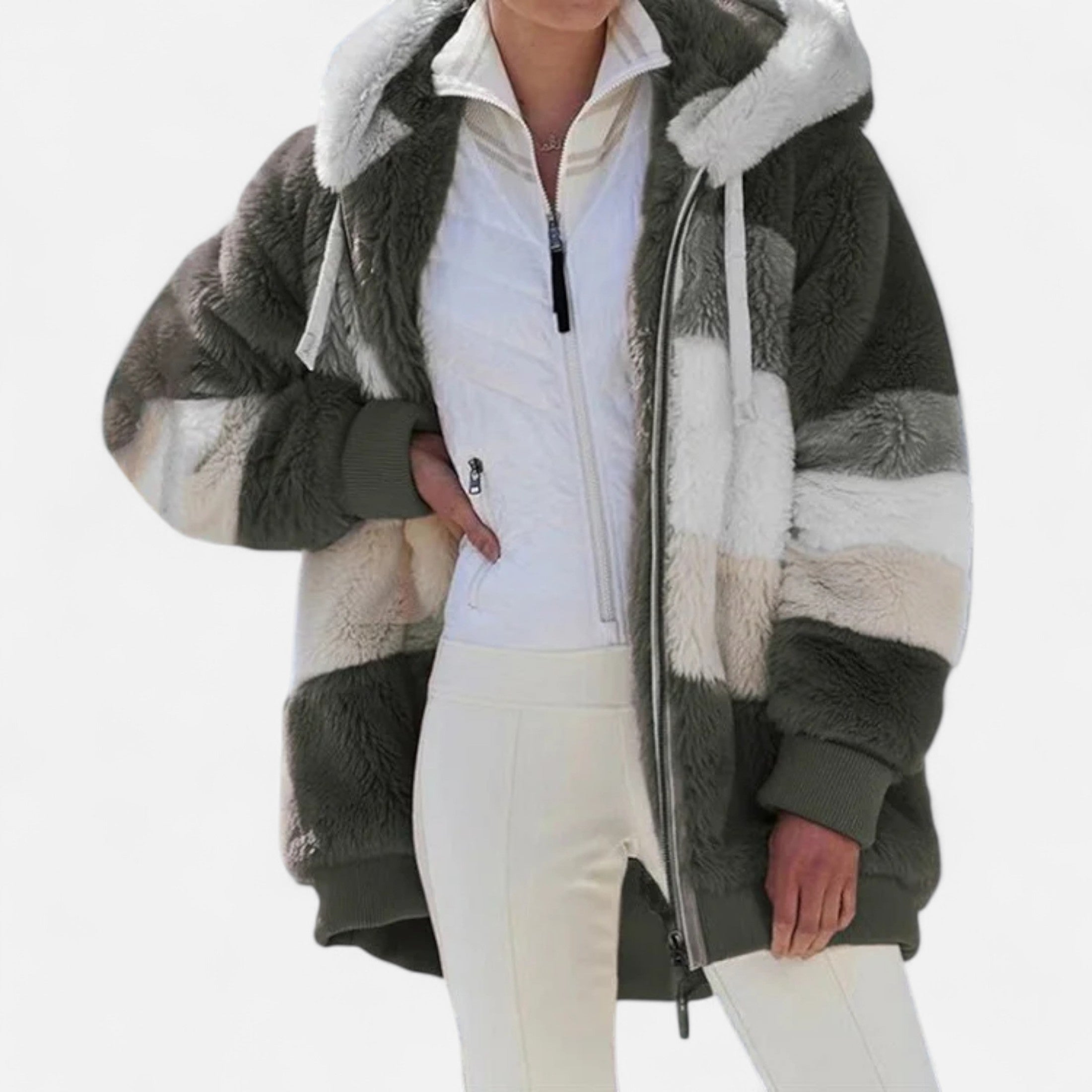 Dorevelle | Women’s Oversized Jacket – Hooded Autumn Winter Elegance