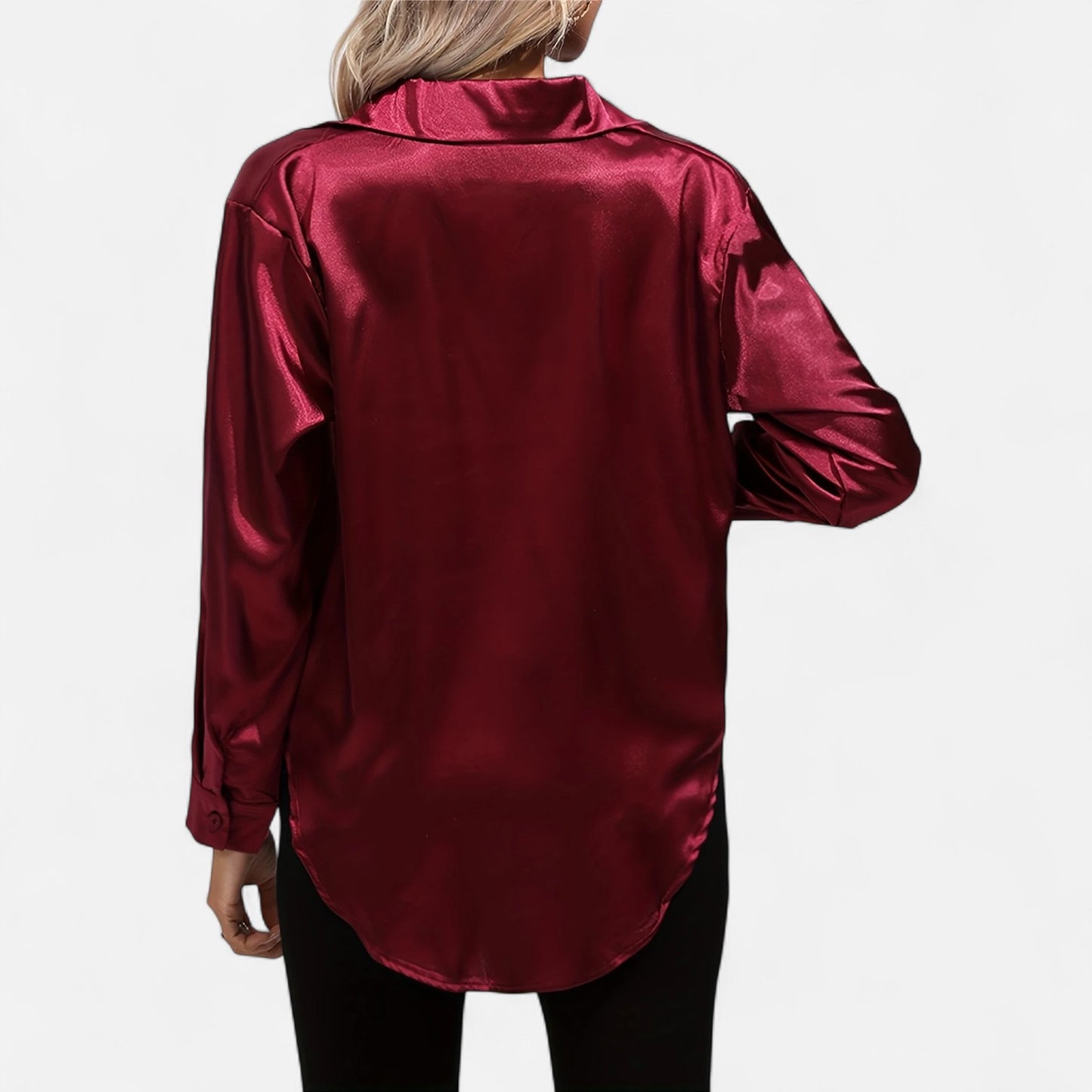 Dorevelle | Women’s Satin Shirt – Heritage Collar Style