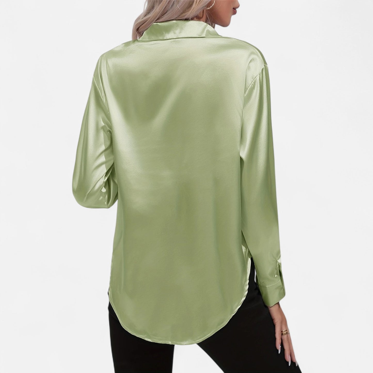 Dorevelle | Women’s Satin Shirt – Heritage Collar Style