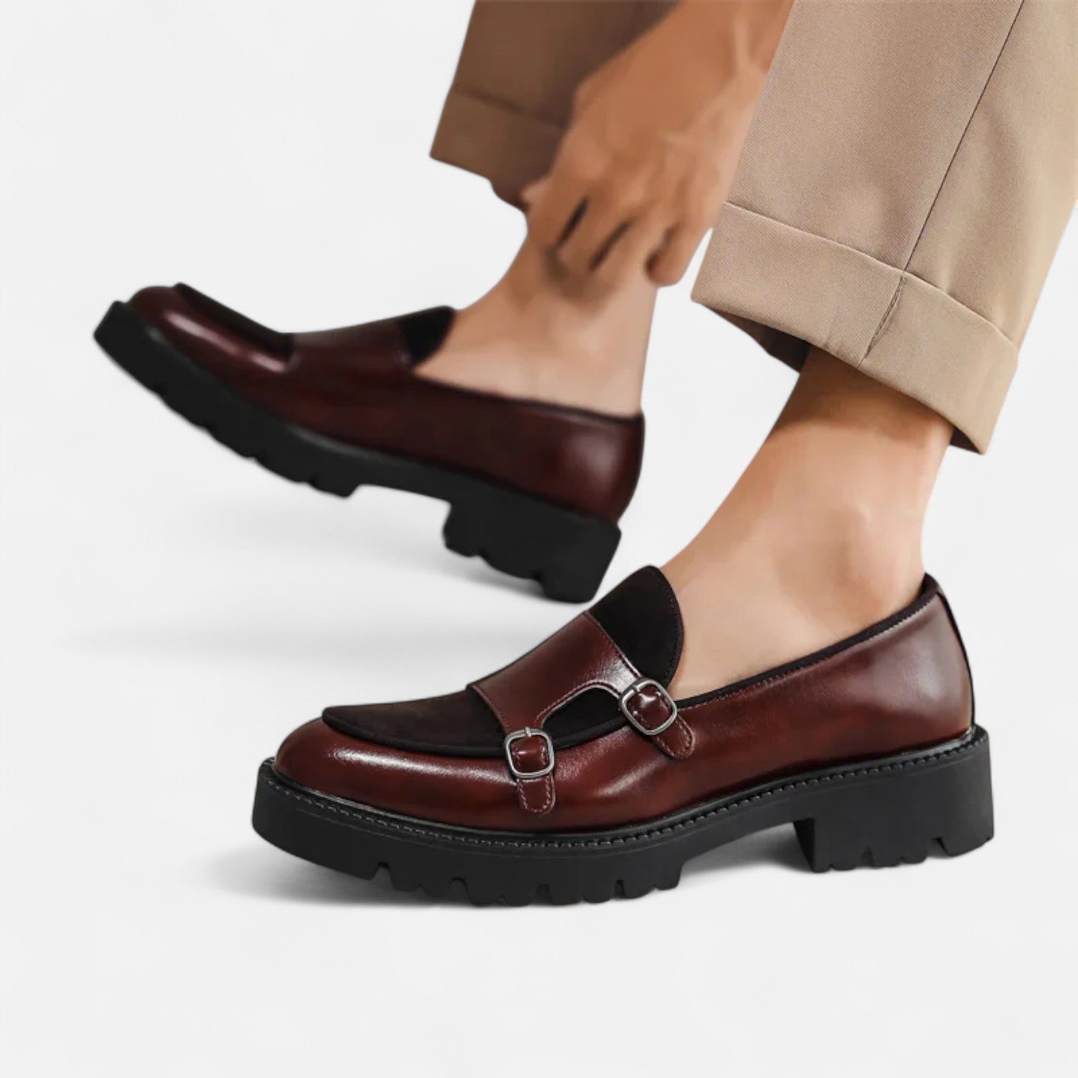 Dorevelle | Men’s Leather Loafers – British Thick-Soled Elegance