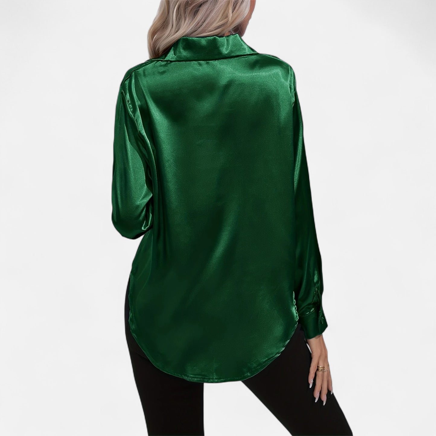 Dorevelle | Women’s Satin Shirt – Heritage Collar Style