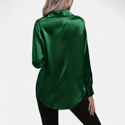 Dorevelle | Women’s Satin Shirt – Heritage Collar Style