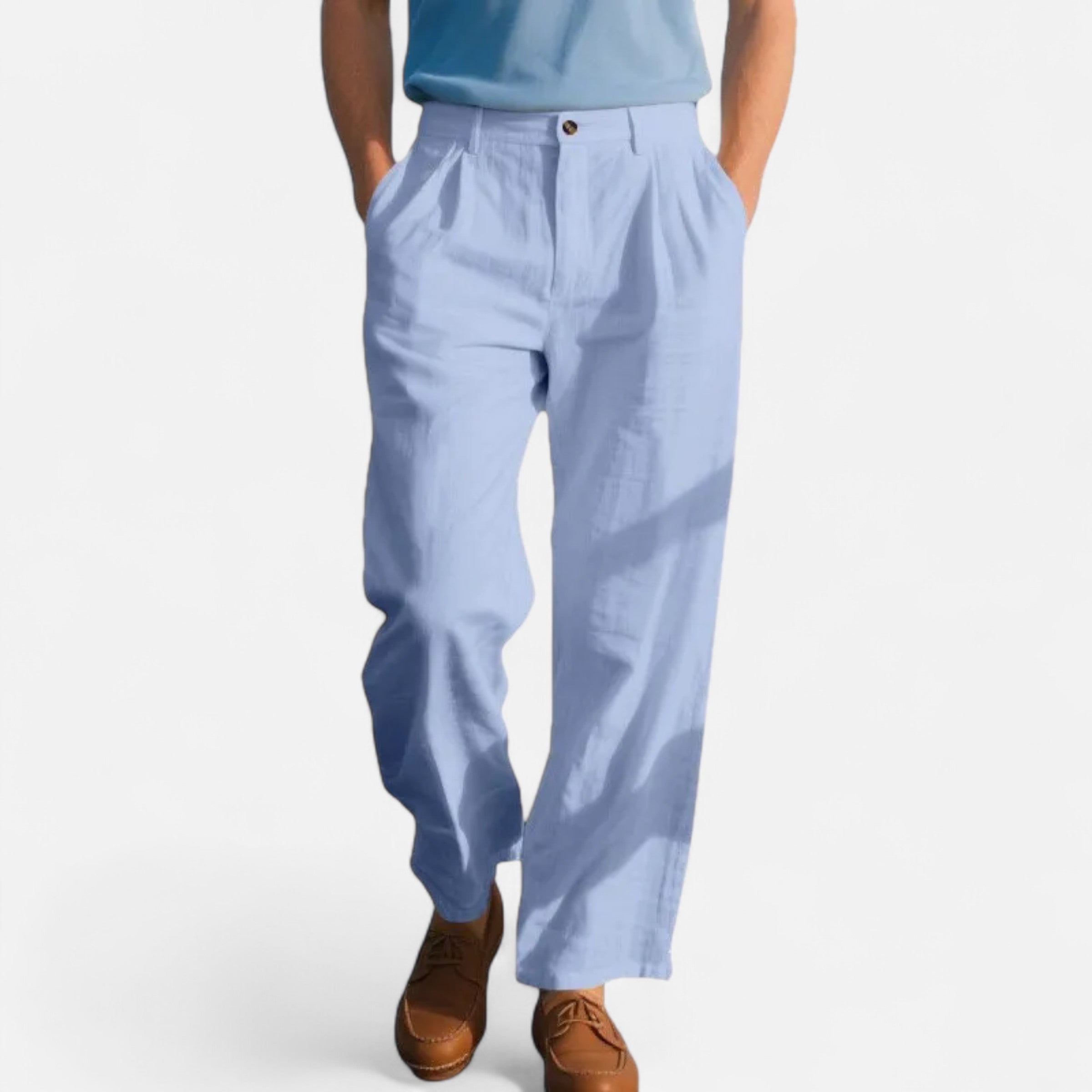 Dorevelle | Men’s Linen Trousers – Straight-Leg Business Classic