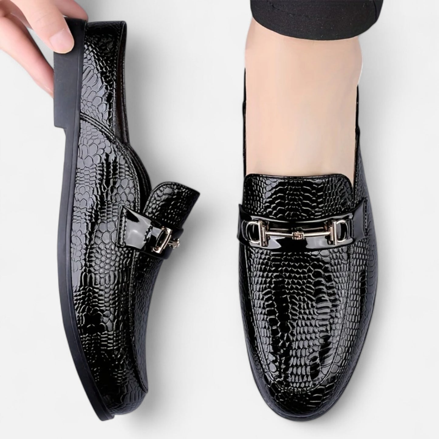 Dorevelle | Men’s Dress Loafers – Buckled Round Toe Classic