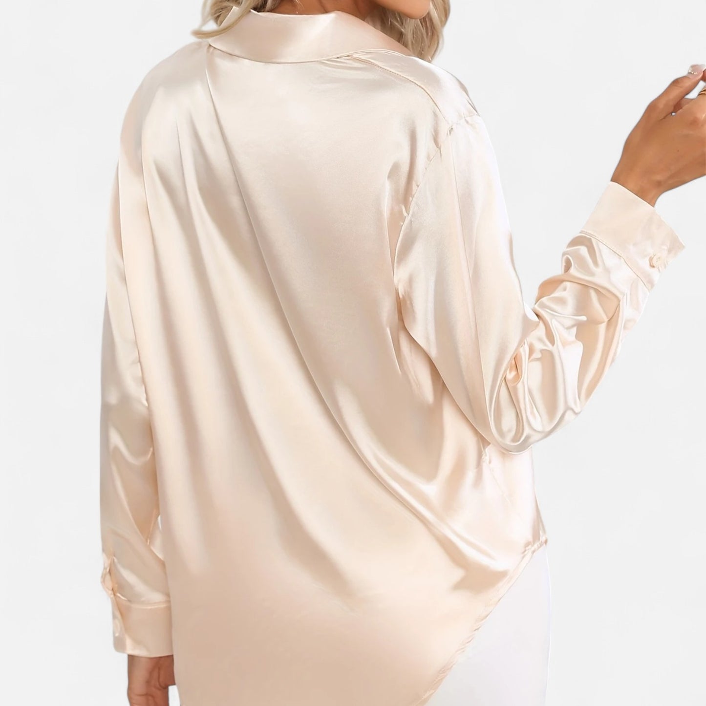 Dorevelle | Women’s Satin Shirt – Heritage Collar Style