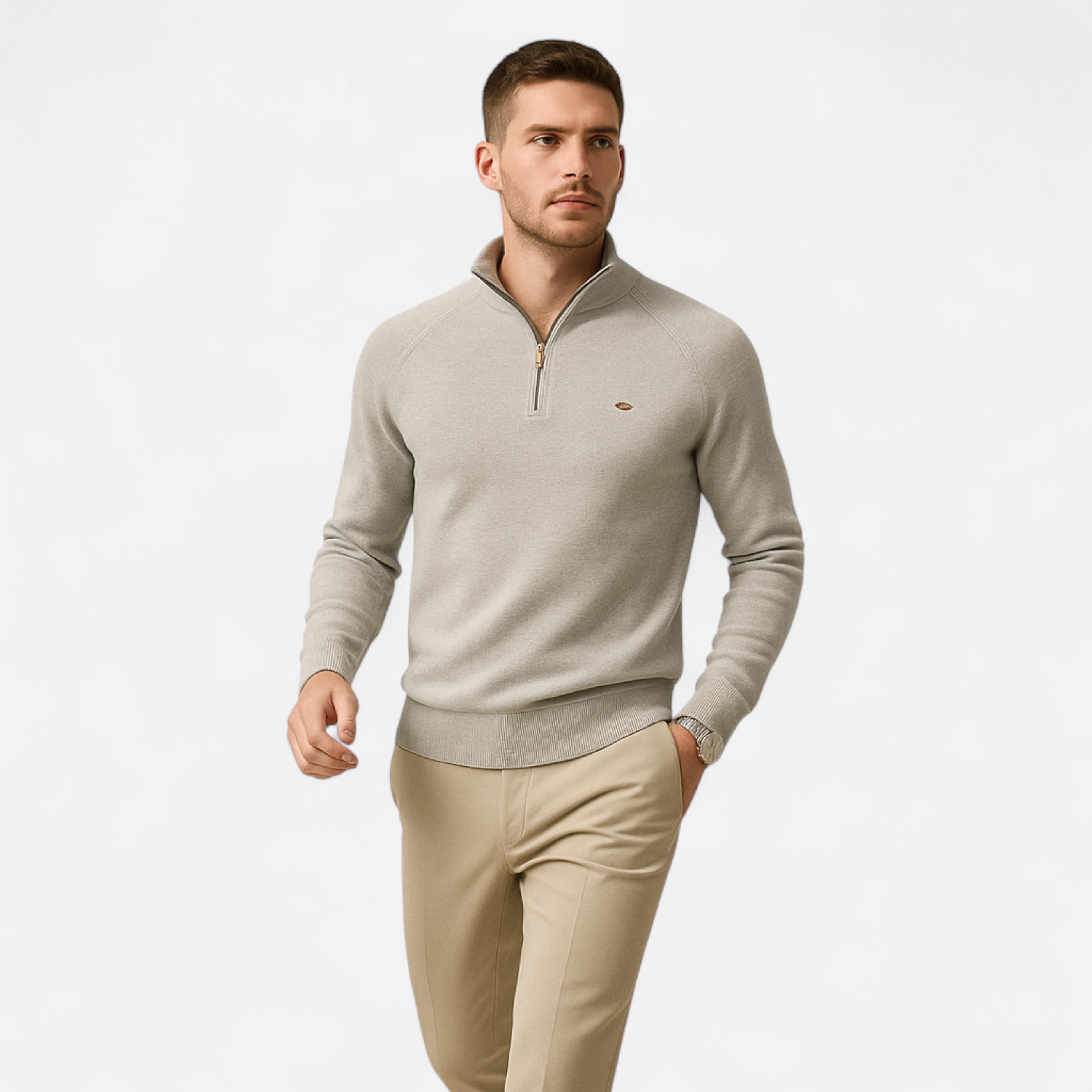 Dorevelle | Men’s Cotton Zip Sweater – Refined Knitwear for the Season