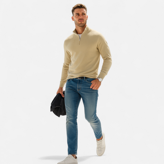 Dorevelle | Men’s Half-Zip Sweater – Heritage Knit Elegance