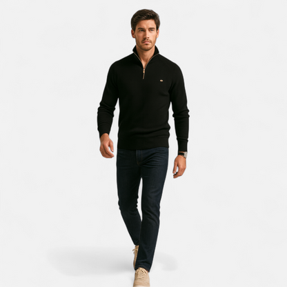 Dorevelle | Men’s Cotton Zip Sweater – Refined Knitwear for the Season