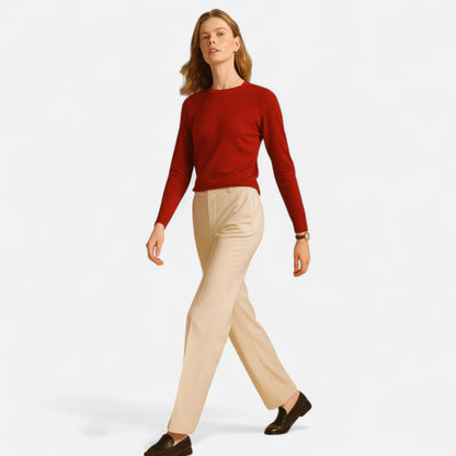 Dorevelle | Women’s Merino Wool Sweater – Timeless O-Neck Elegance