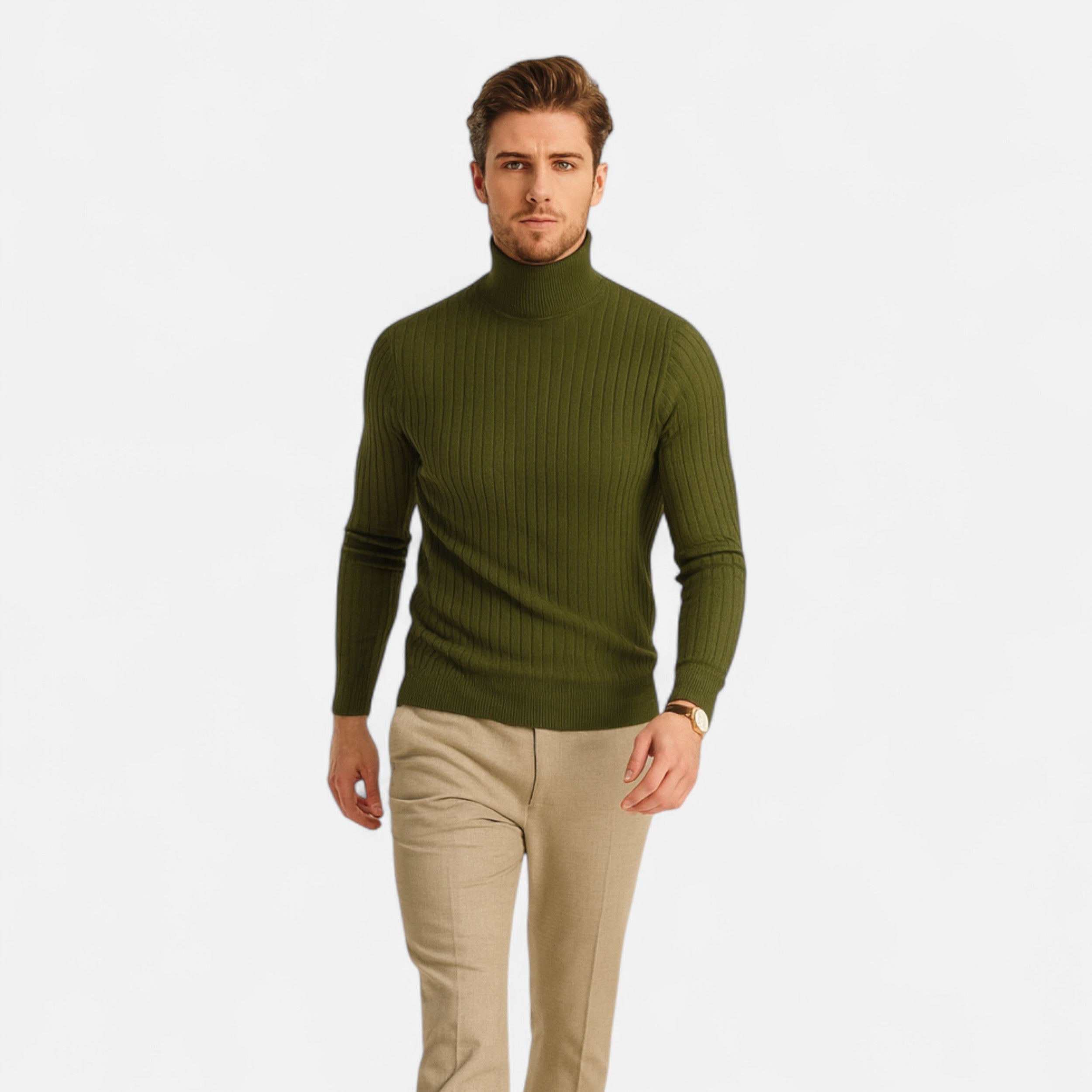 Dorevelle | Men’s Wool Turtleneck – High Neck Winter Elegance